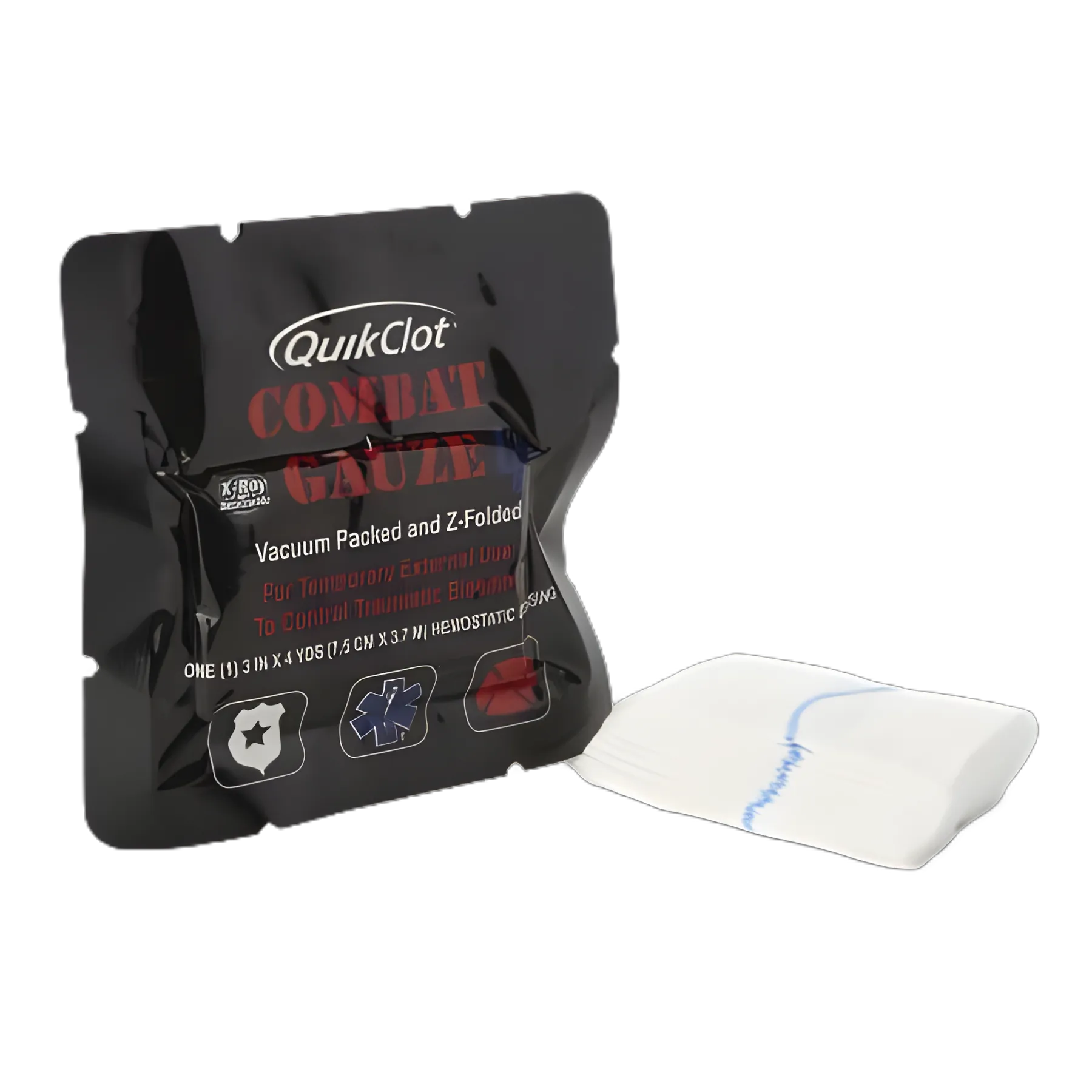Hemostatic Dressing QuikClot Combat Gauze® LE 3 Inch X 4 Yard 1 per Pack Sterile