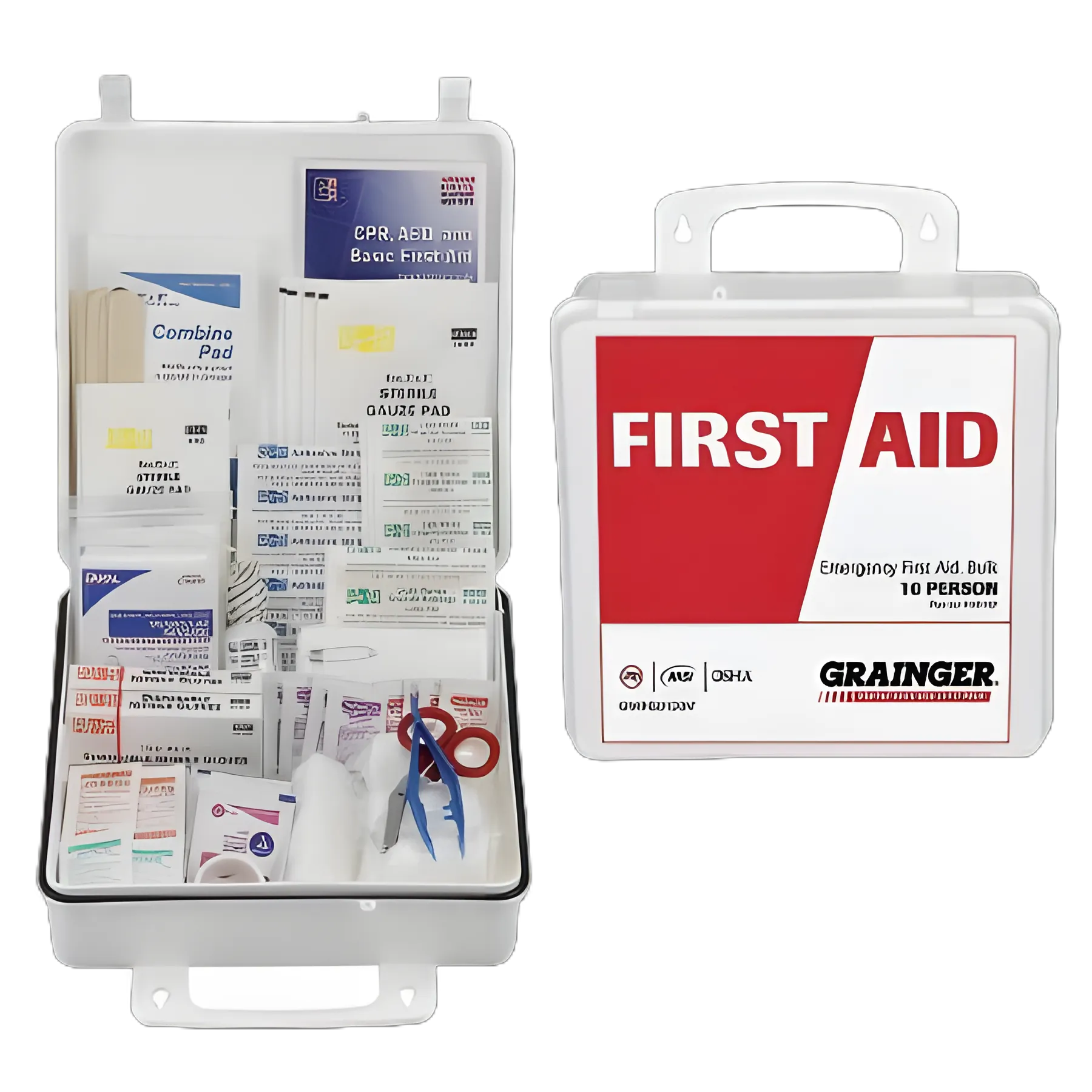 First Aid Kit for 10 Persons - Durable Plastic Case, 136-Piece, ANSI Compliant