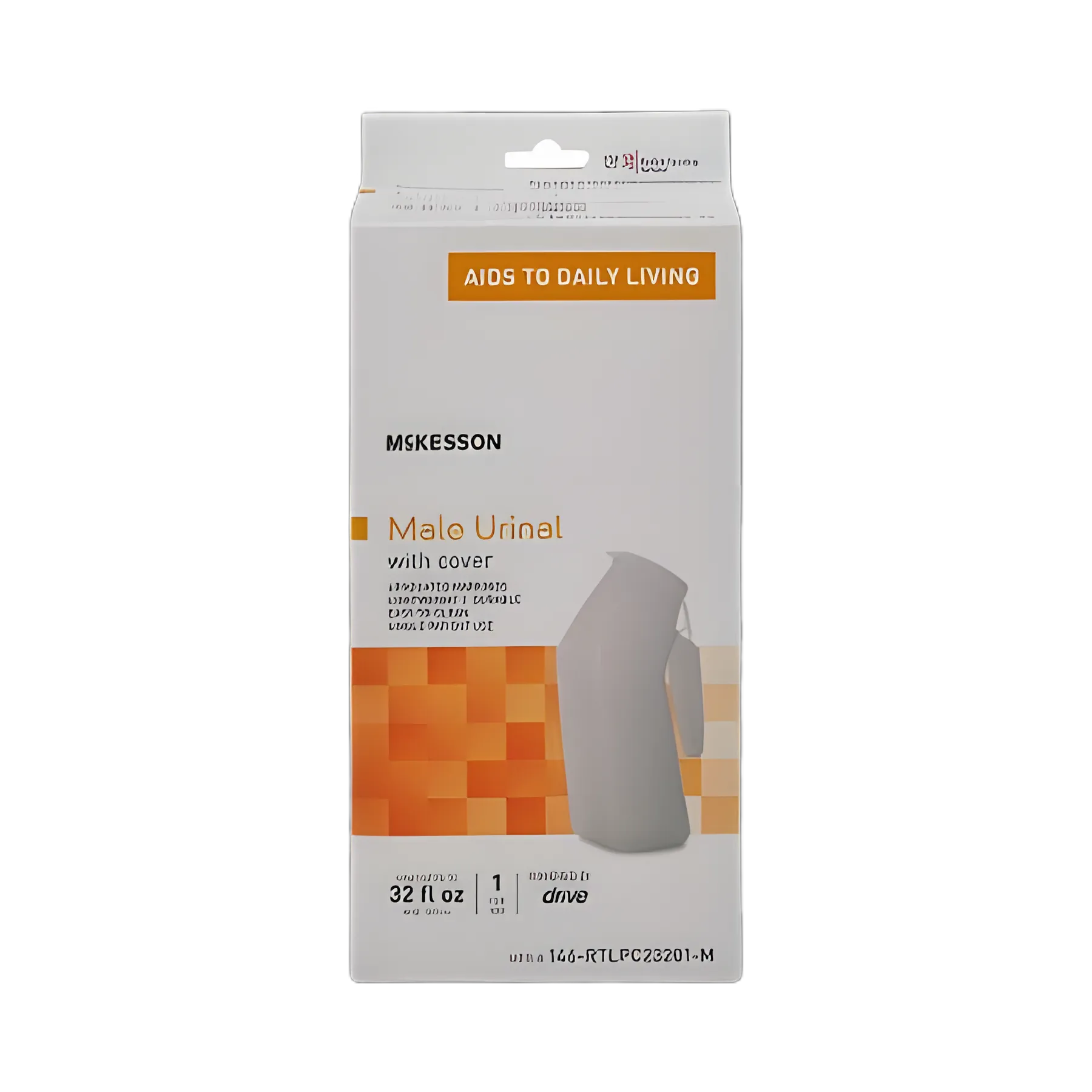 McKesson 32 oz Male Urinal with Cover for Single Use