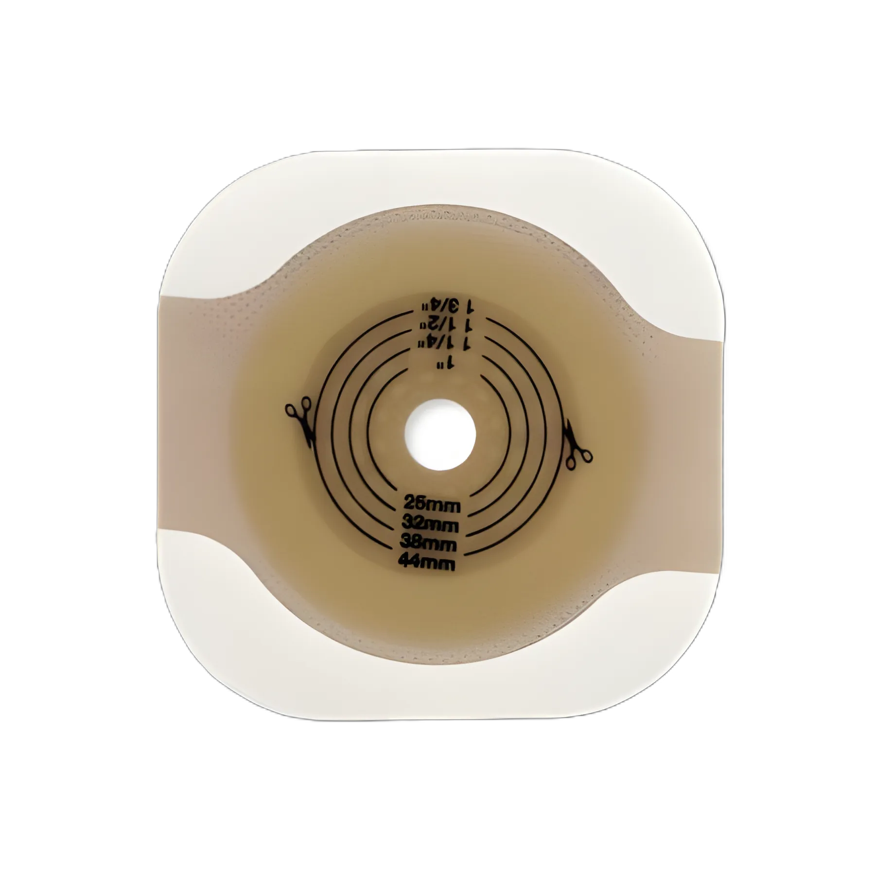 Skin Barrier New Image™ Flat CeraPlus™ Precut, Extended Wear Adhesive Tape Borders 1-3/4 Inch Flange Green Code 1-1/8 Inch Opening