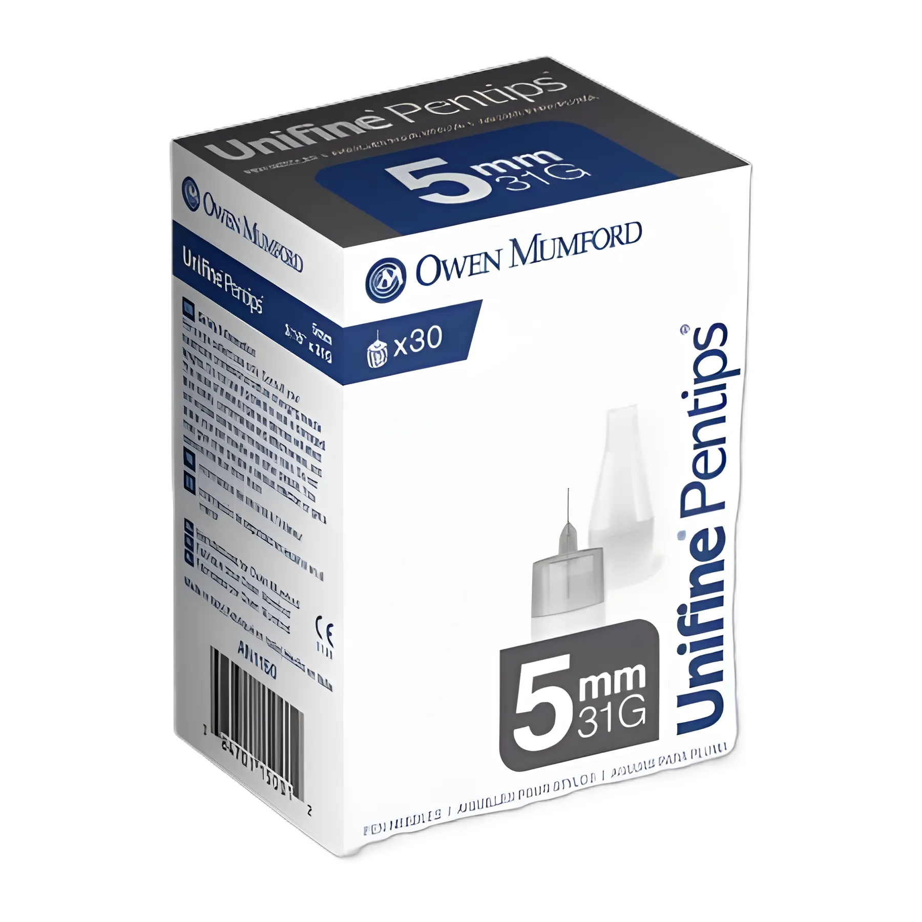 Standard Insulin Pen Needle Unifine® Pentips® 31 Gauge 5 mm Length NonSafety