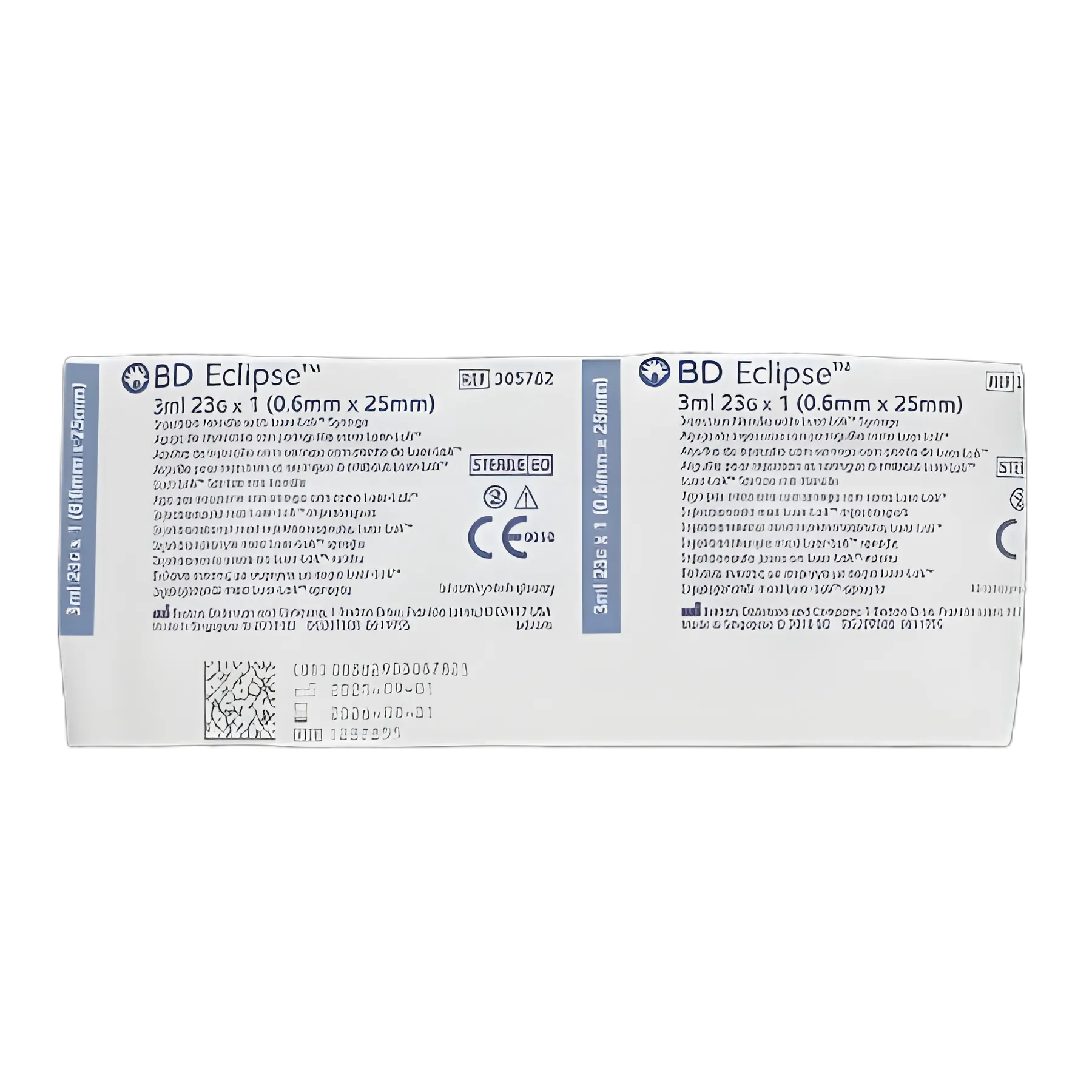 Safety Hypodermic Syringe with Needle Eclipse™ 3 mL 1 Inch 23 Gauge Hinged Safety Needle Thin Wall