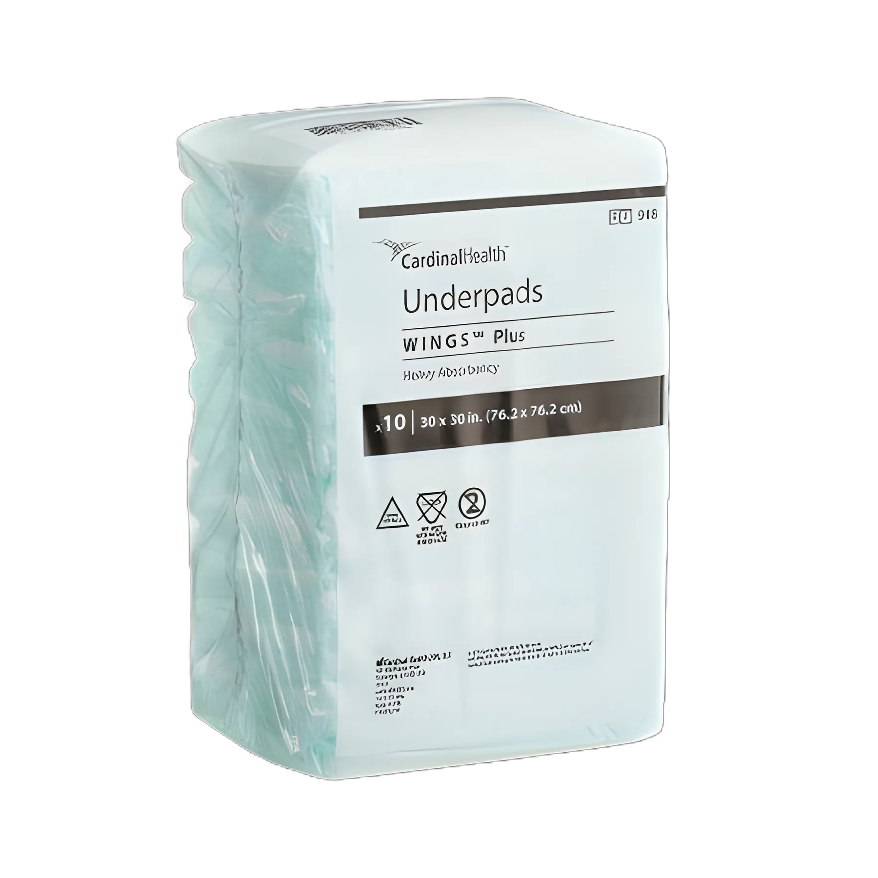 Disposable Underpad Wings™ Plus 30 X 30 Inch Fluff / Polymer Heavy Absorbency - 948