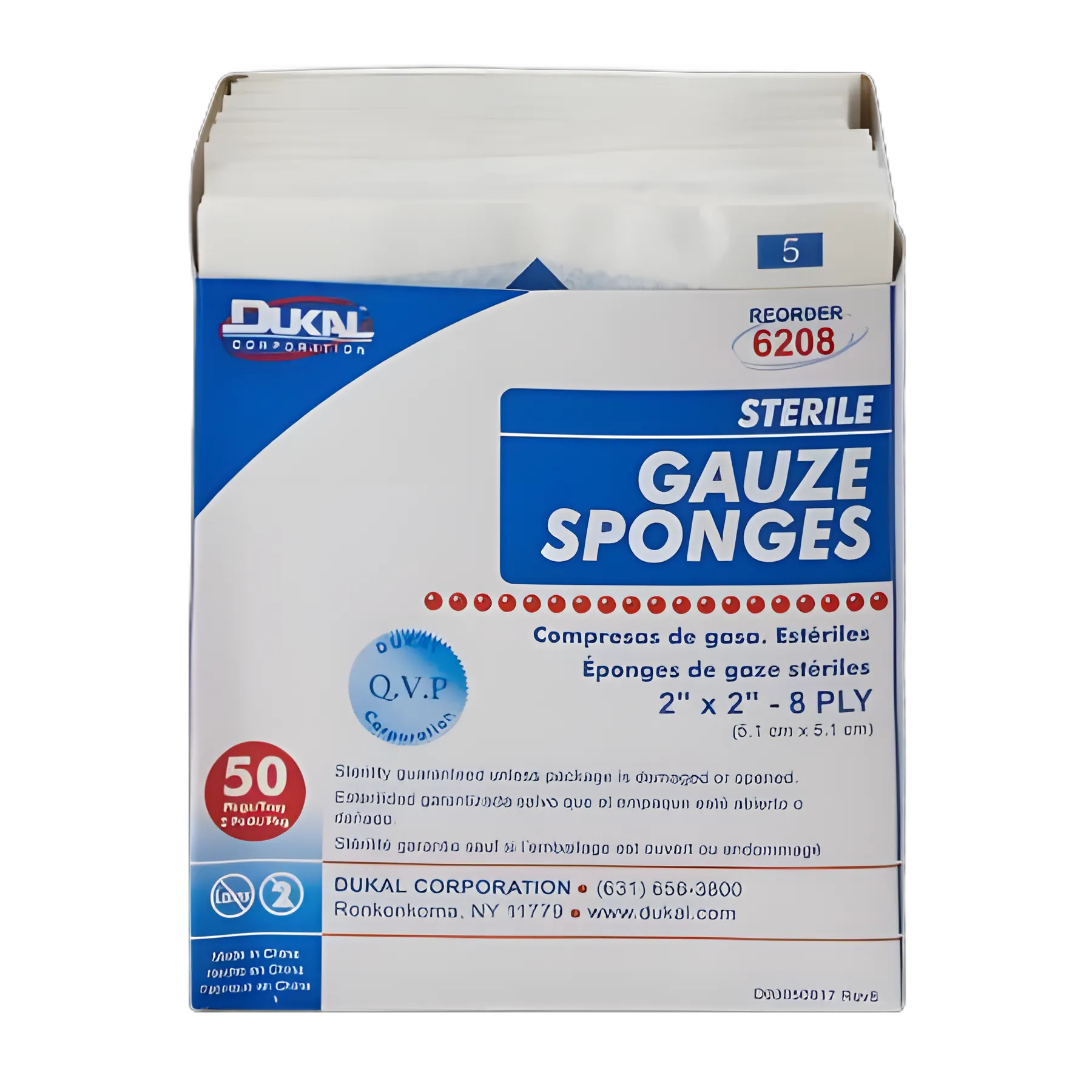 Gauze Sponge Dukal™ 2 X 2 Inch 2 per Pack Sterile 8-Ply Square