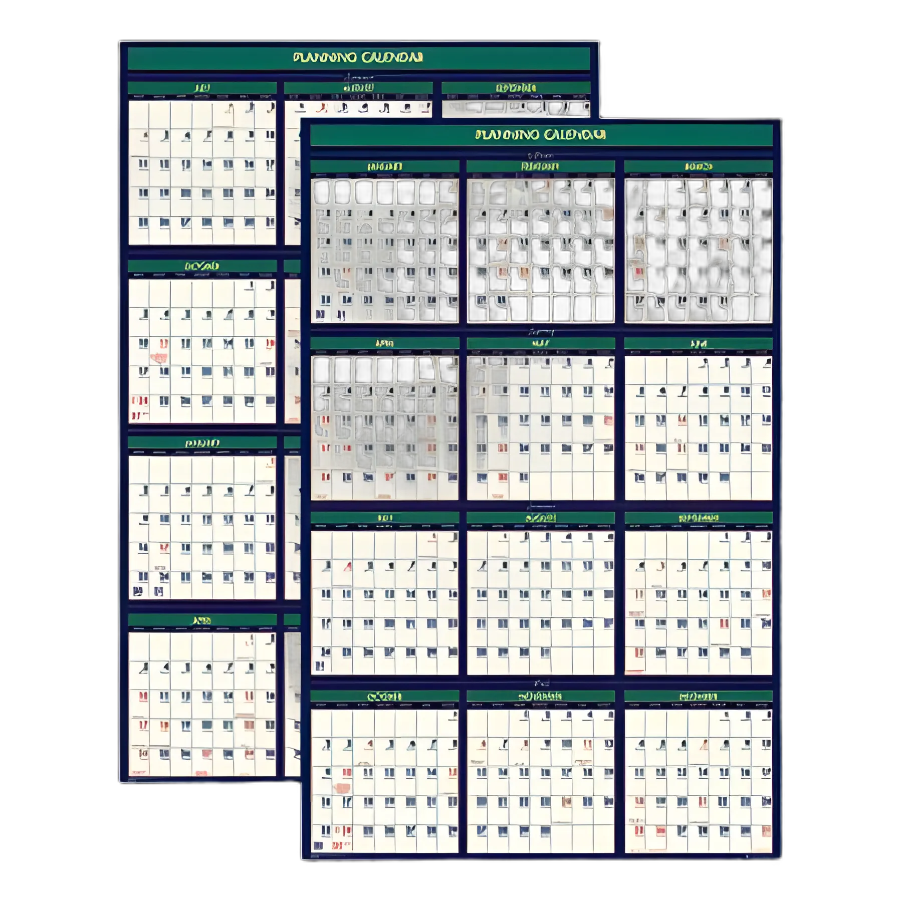 Four Season Erasable Business/Academic Recycled Wall Calendar, 24 x 37, 12-Month(July-June):2023-2024, 12-Month(Jan-Dec):2024
