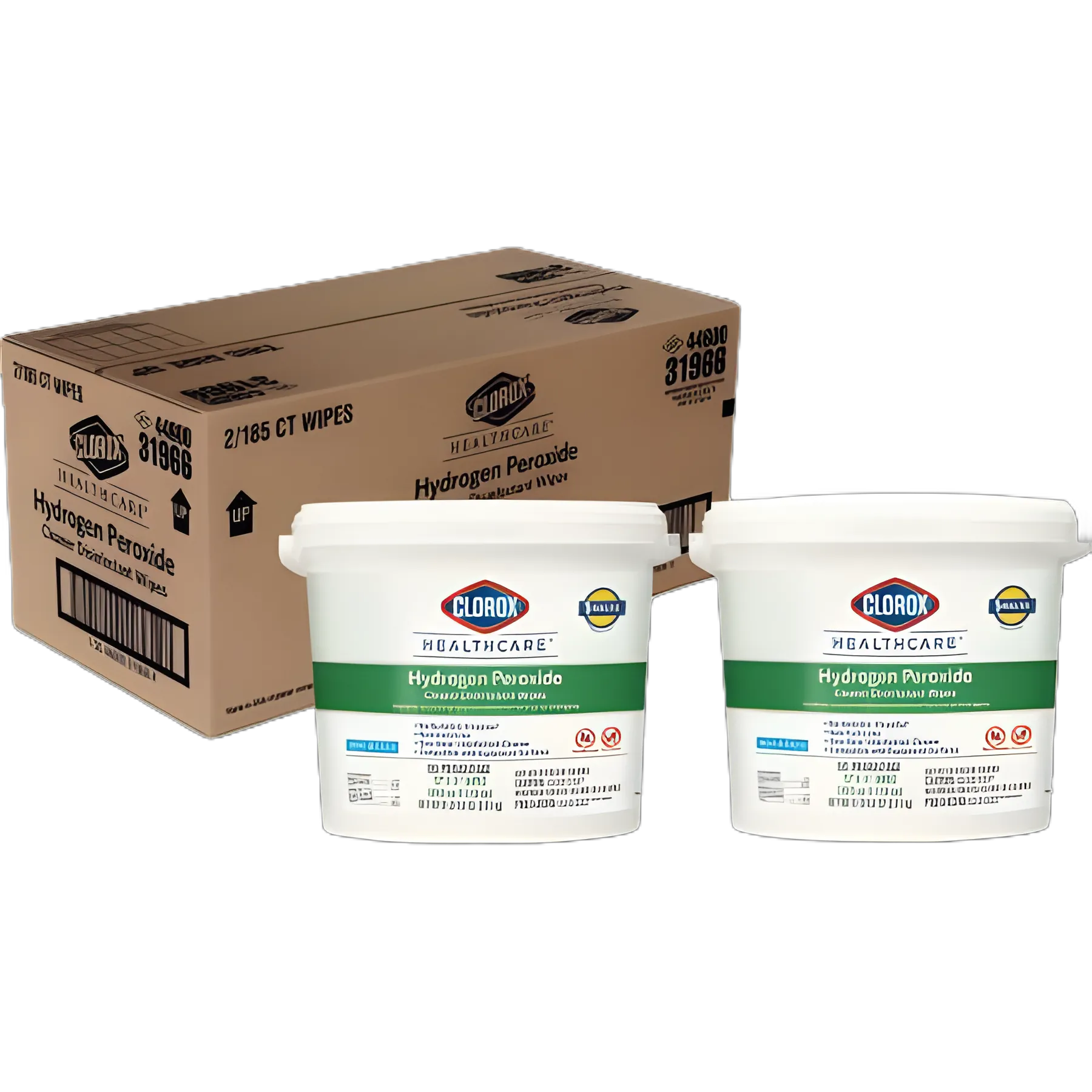 Clorox Healthcare® Surface Disinfectant Cleaner Premoistened Hydrogen Peroxide Based Manual Pull Wipe 185 Count Pail Unscented NonSterile