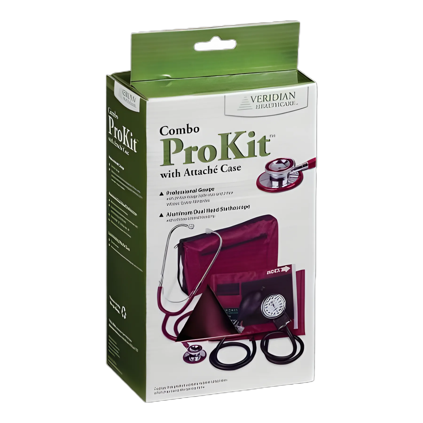 Reusable Aneroid / Stethoscope Set Veridian 27.9 to 41.6 cm Adult Cuff Dual Head General Exam Stethoscope - 02-12704