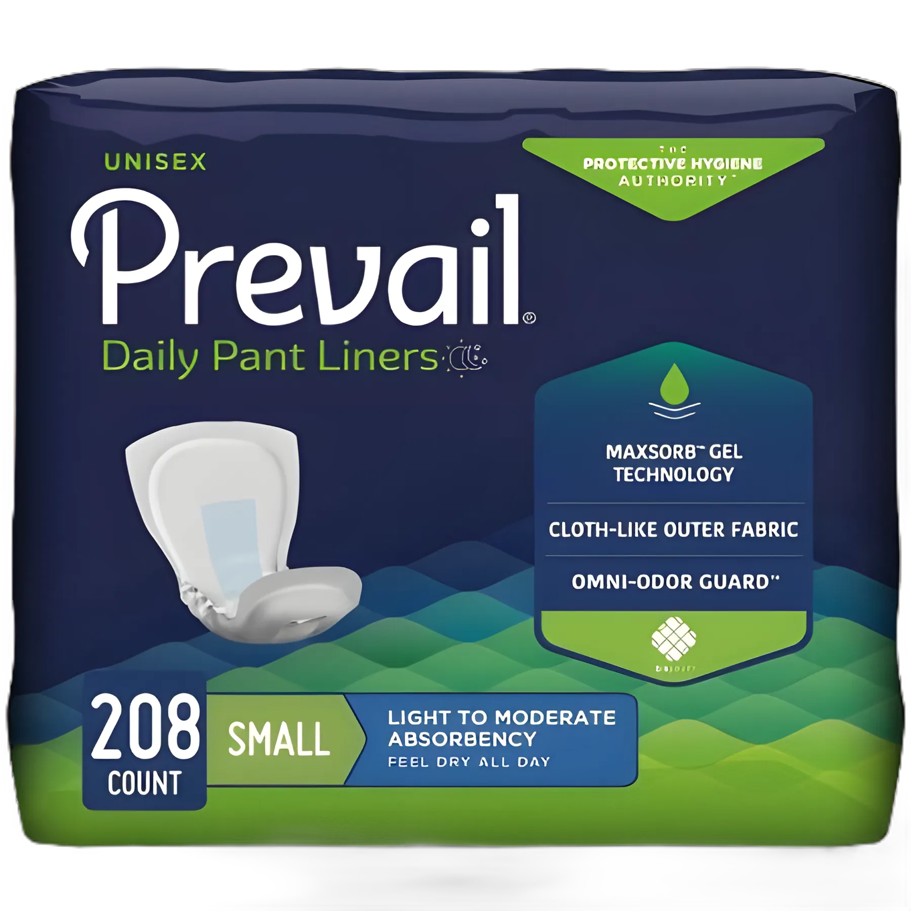 Bladder Control Pad Prevail® Daily Pant Liners 12-1/2 Inch Length Moderate Absorbency Polymer Core Small