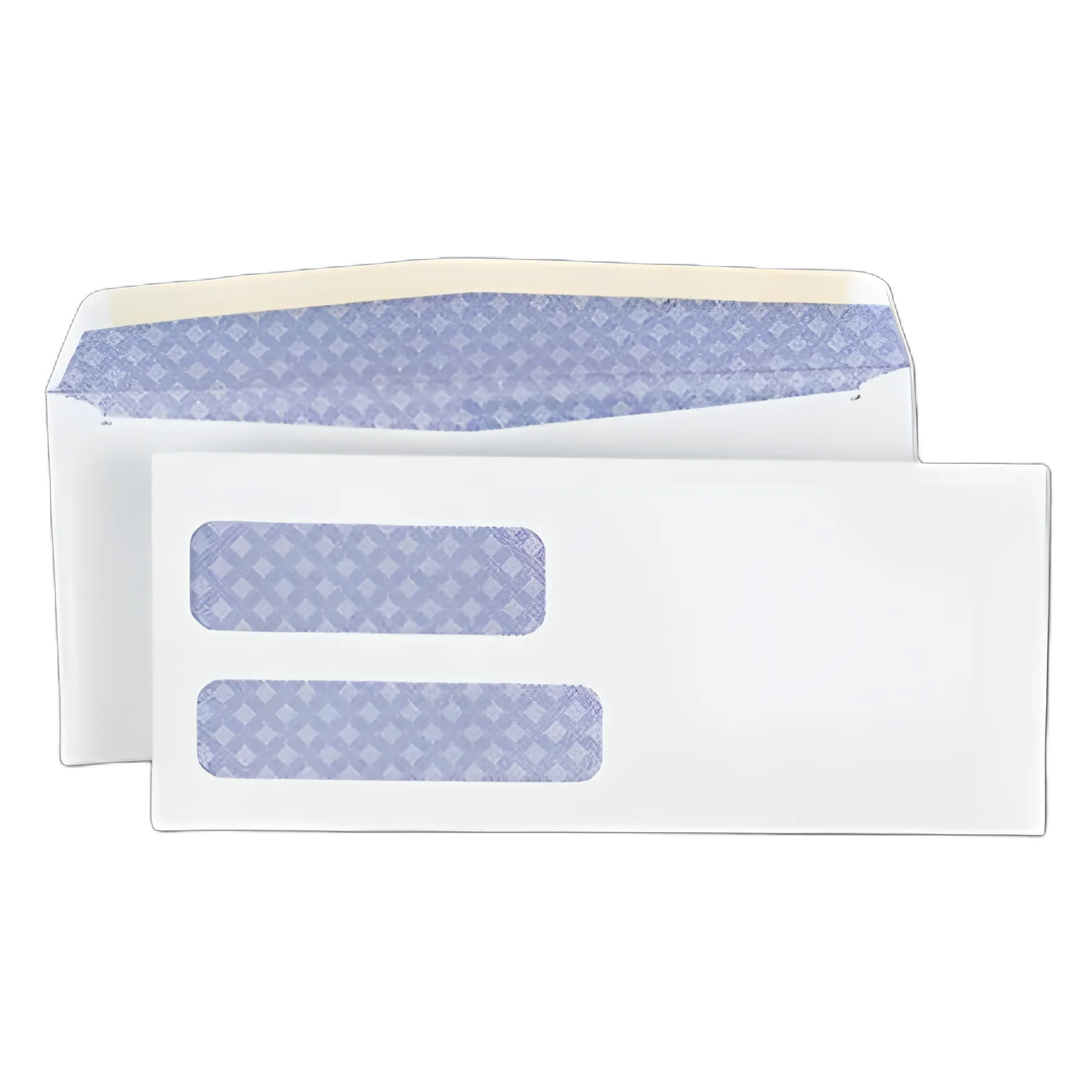 Double Window Business Envelope, #9, Commercial Flap, Gummed Closure, 3.88 x 8.88, White, 500/Box