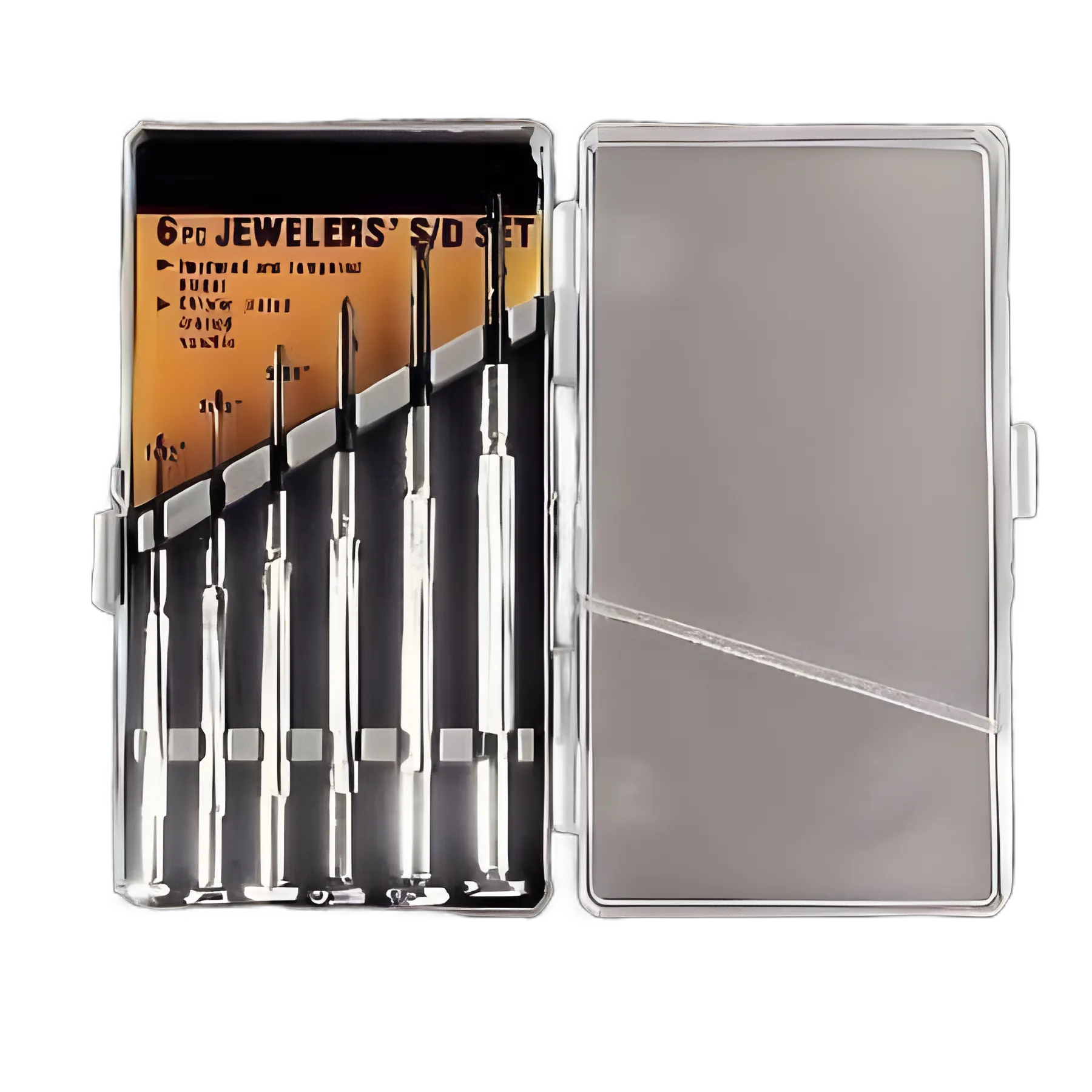 Precision Screwdriver Set 1/32, 3/64, 5/64, 1/8 Inch Flat Tops and No. 0, No. 1 Phillips Head