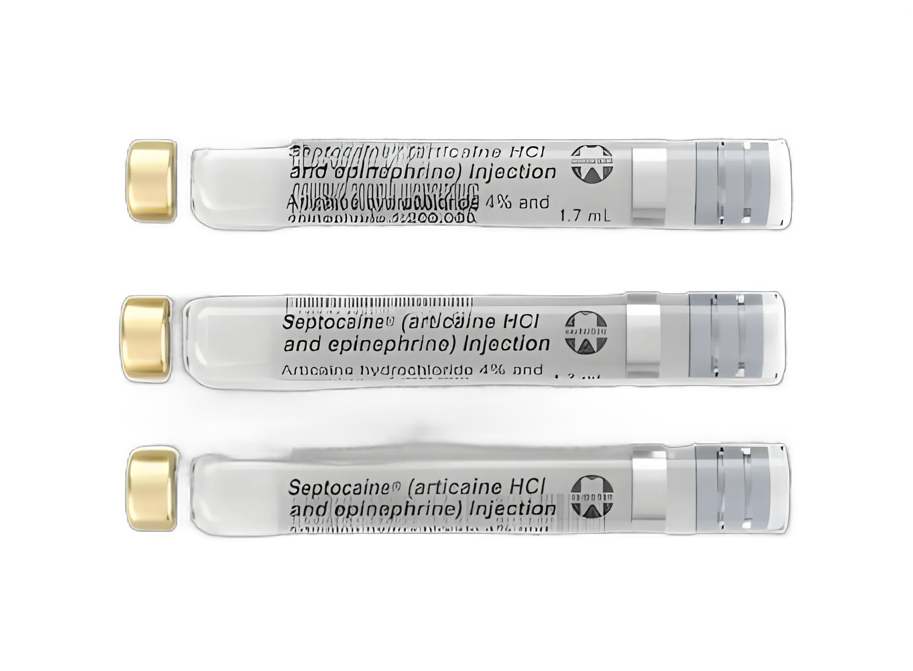 Septocaine with Epinephrine 4% - 1:200,000 Dental Anesthetic Cartridge 1.7 mL