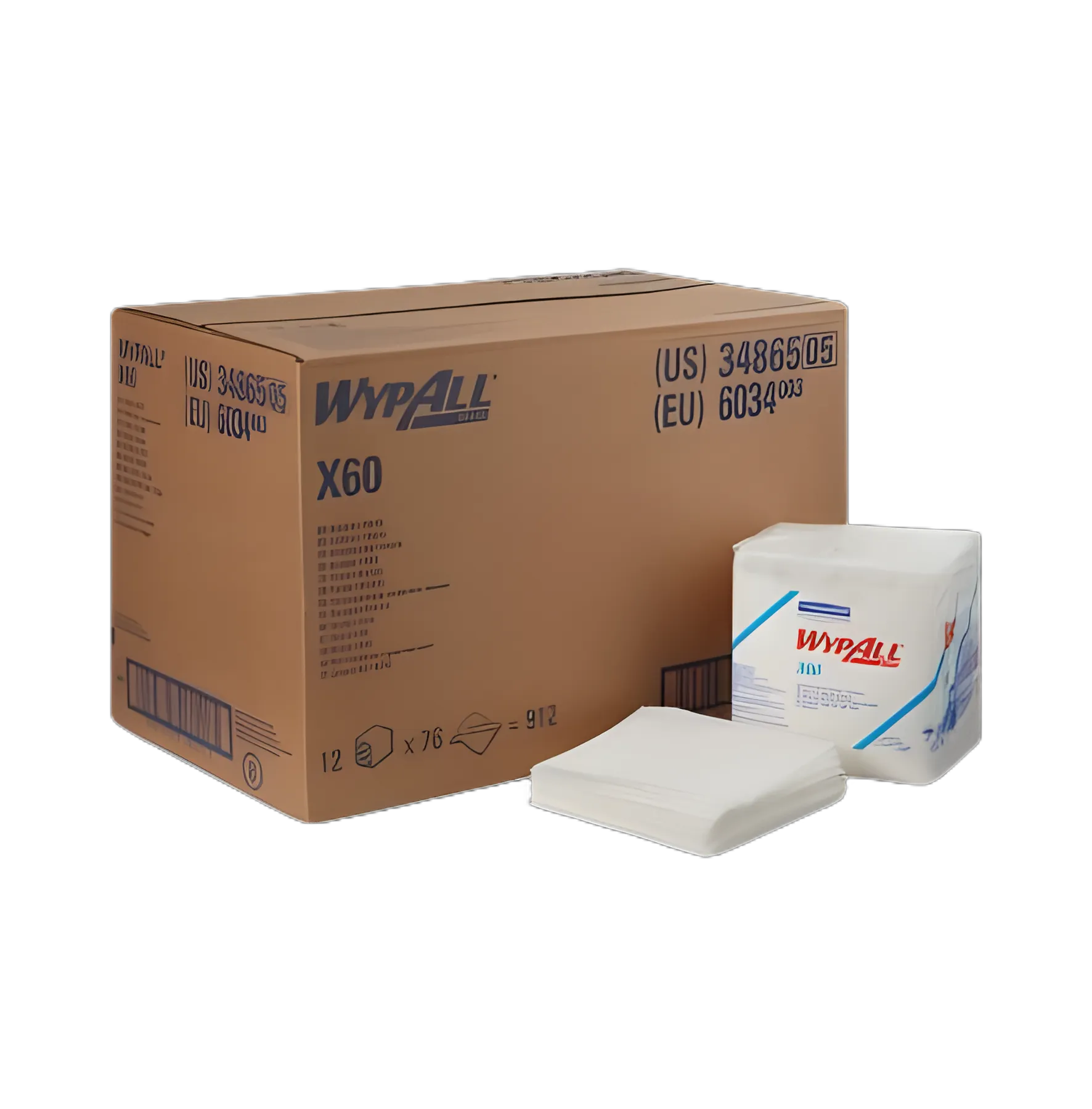 Task Wipe WypAll® X60 Light Duty White NonSterile Cellulose / Polypropylene 12 X 12-1/2 Inch Reusable