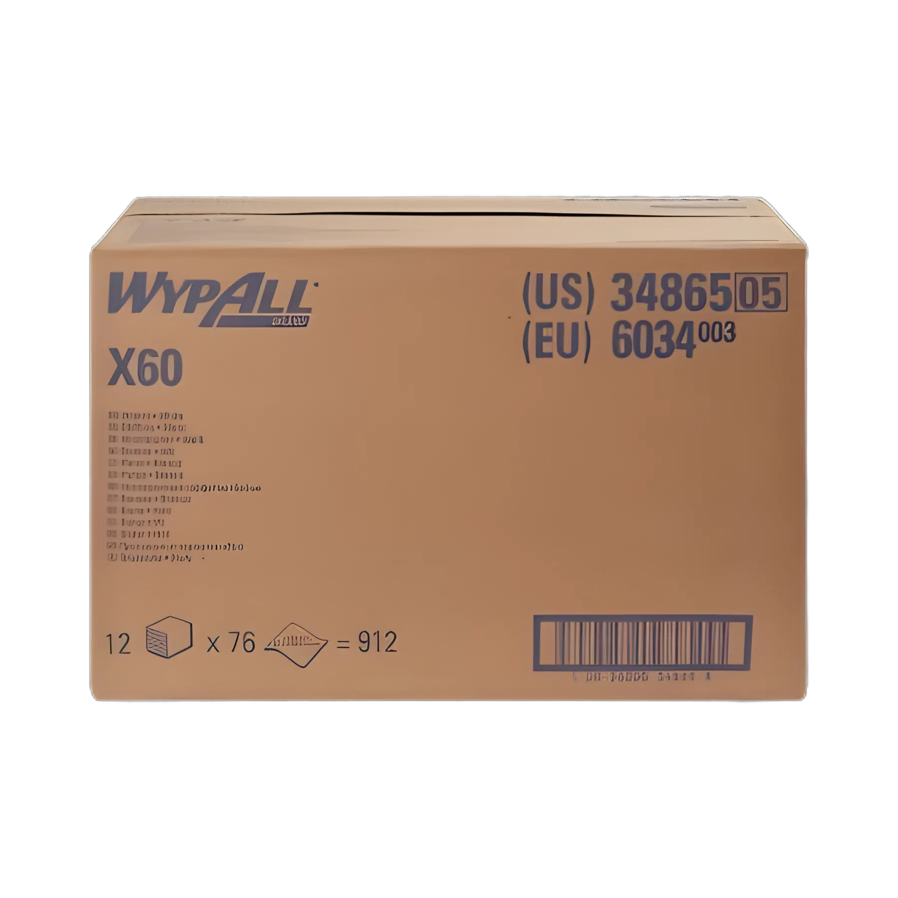Task Wipe WypAll® X60 Light Duty White NonSterile Cellulose / Polypropylene 12 X 12-1/2 Inch Reusable