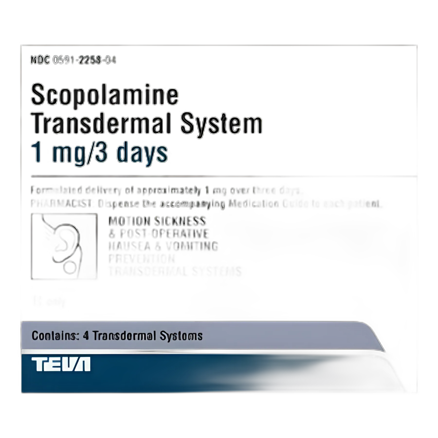 Antiemetic Scopolamine 1 mg / 3 Day Patch Carton 4 Patches