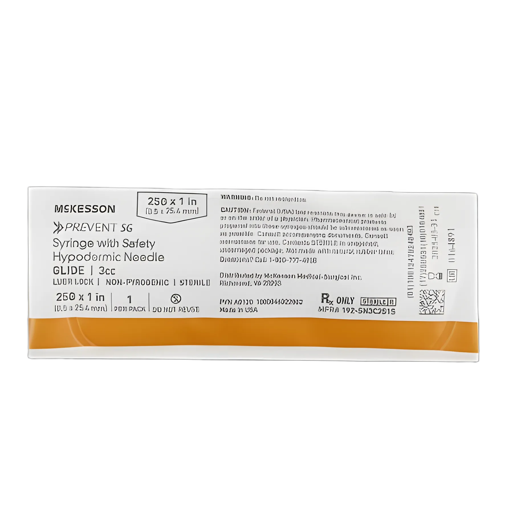 McKesson Prevent® SG 3 mL Safety Hypodermic Syringe with 1 Inch 25 Gauge Sliding Safety Needle