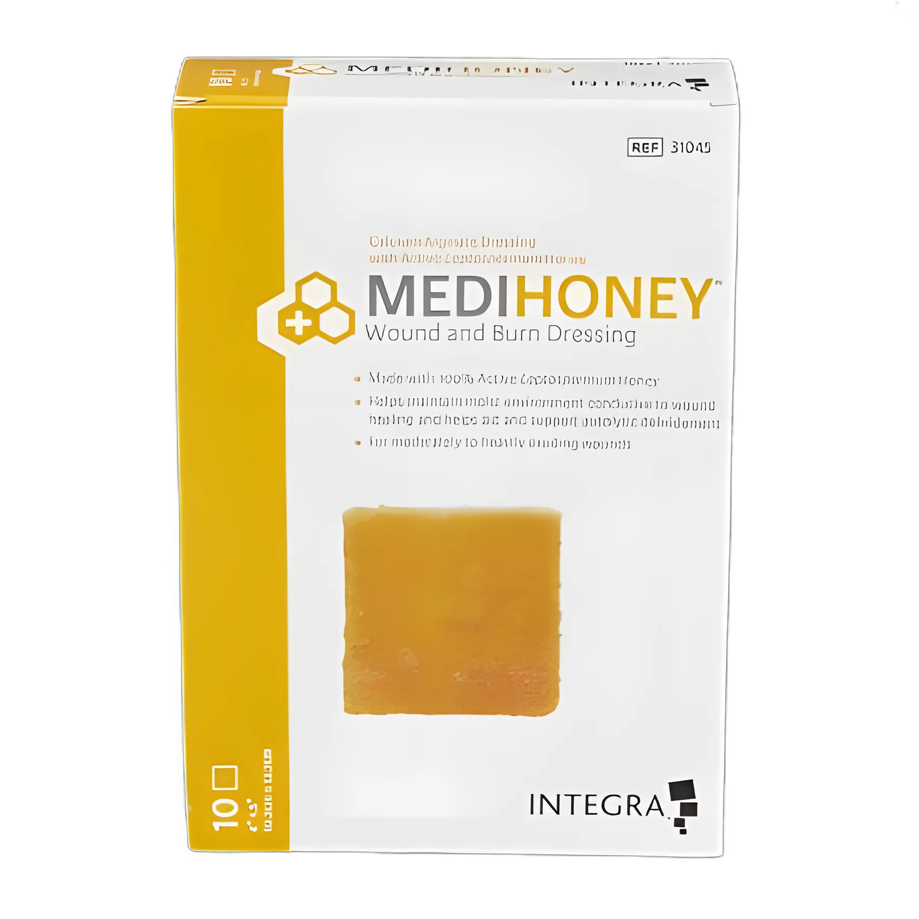 Honey Impregnated Wound Dressing MEDIHONEY® Rectangle 4 X 5 Inch Sterile