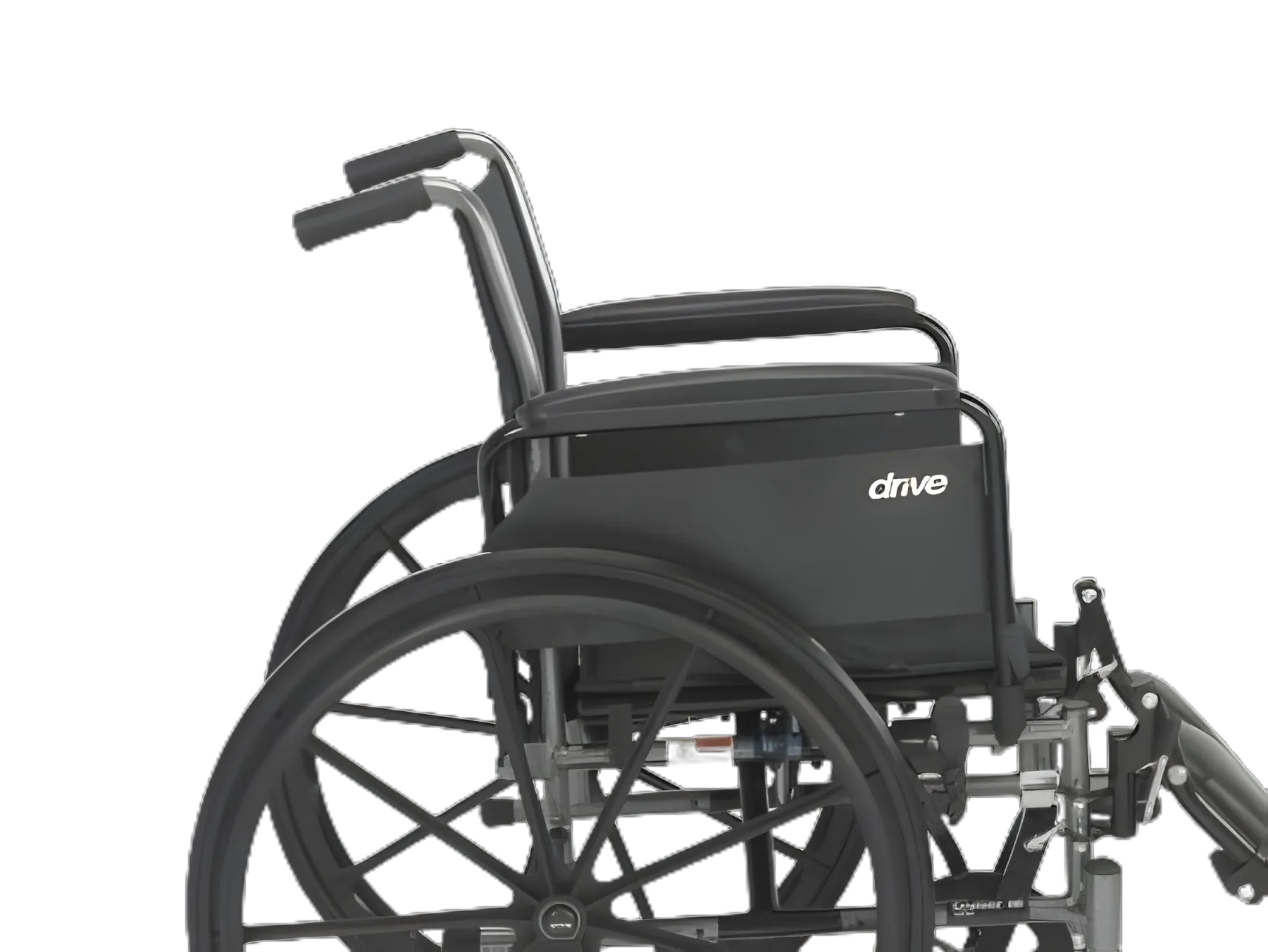 Lightweight Wheelchair drive™ Cruiser III Dual Axle Full Length Arm Elevating Legrest Black Upholstery 16 Inch Seat Width Adult 300 lbs. Weight Capacity