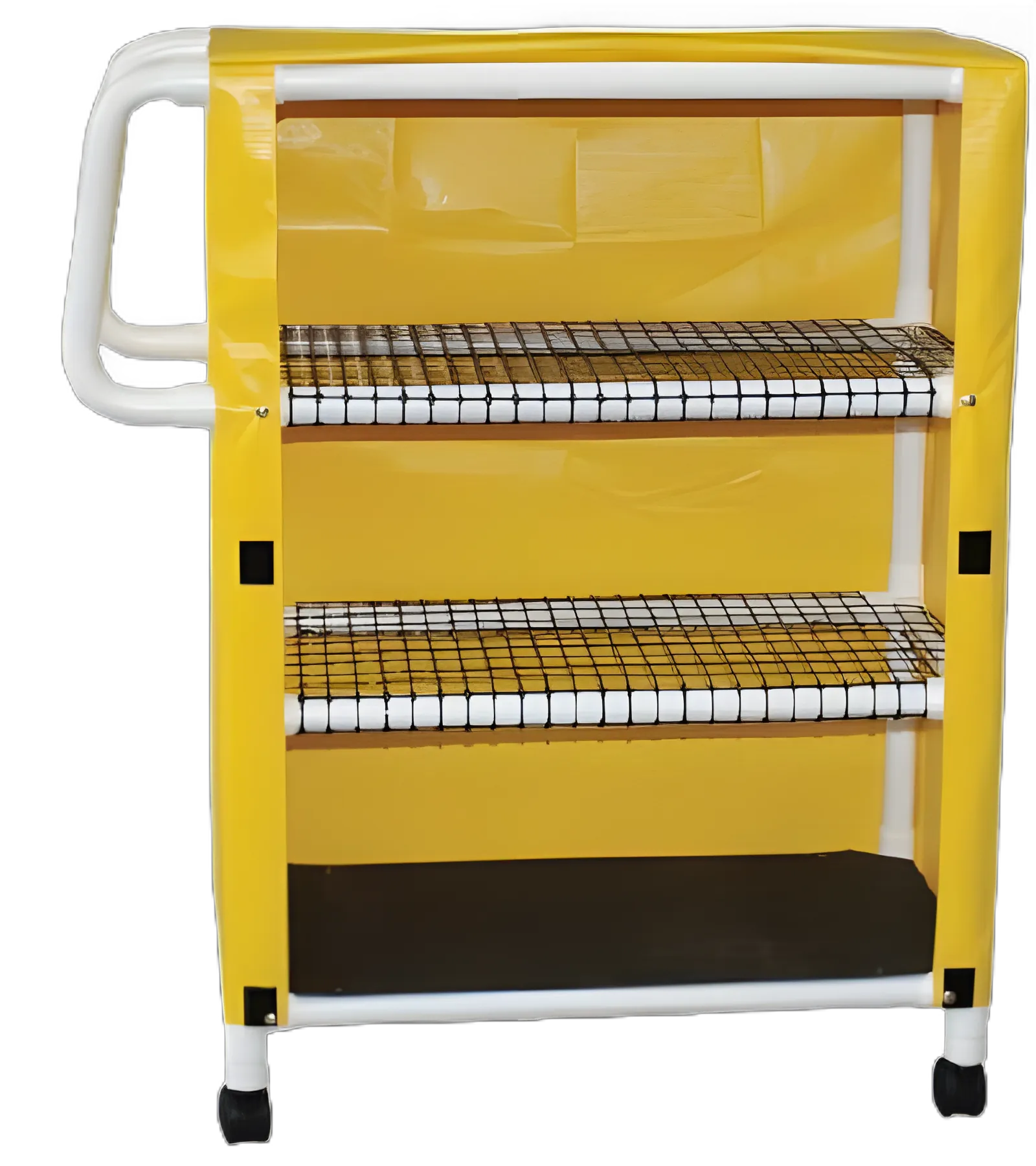 Linen Cart with Cover 3 Shelves 100 lbs. per Shelf Weight Capacity PVC 3 Inch Twin Casters - 332T-3C
