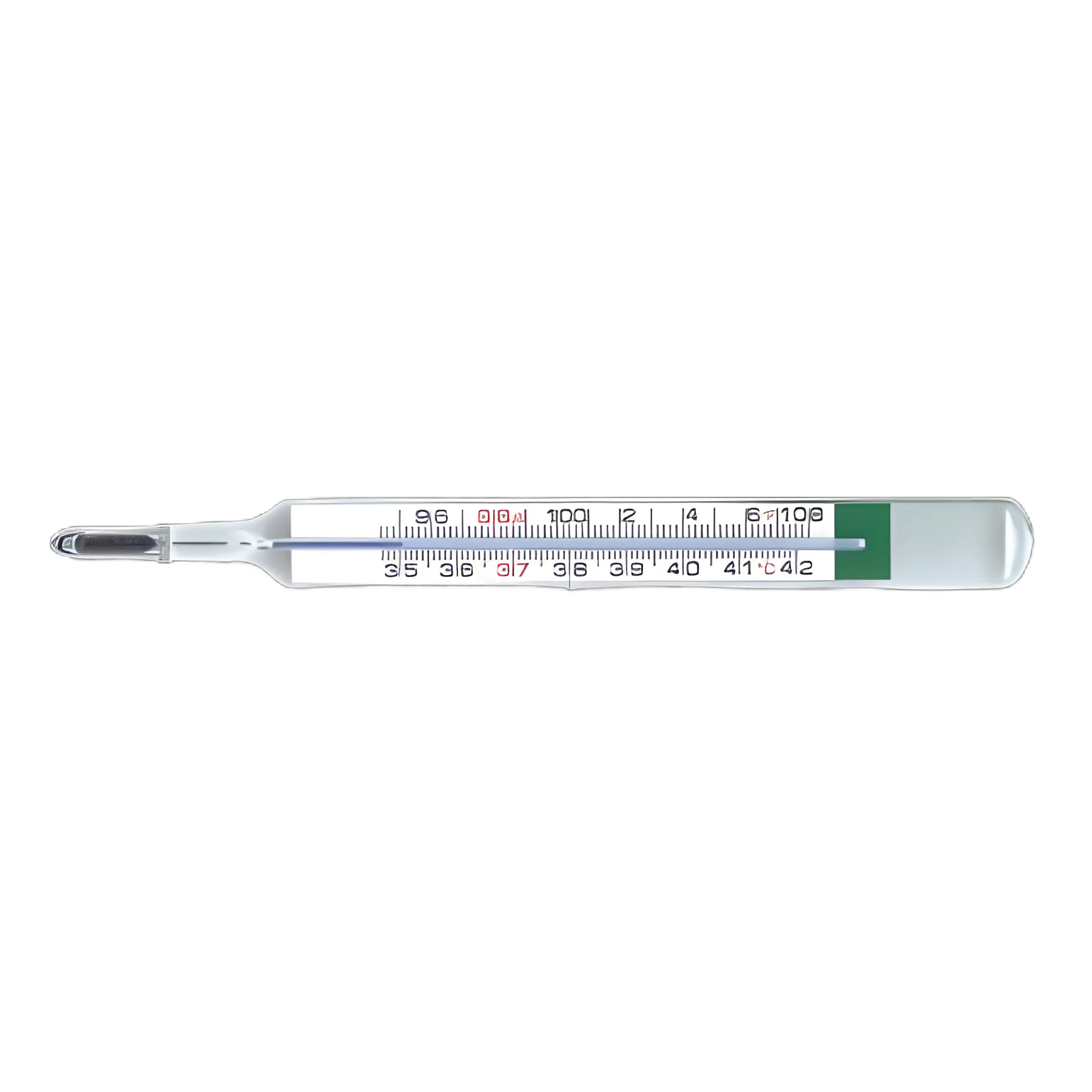 Glass Oral Thermometer Geratherm® Glass , Mercury Free Oval Shape Fahrenheit / Celsius