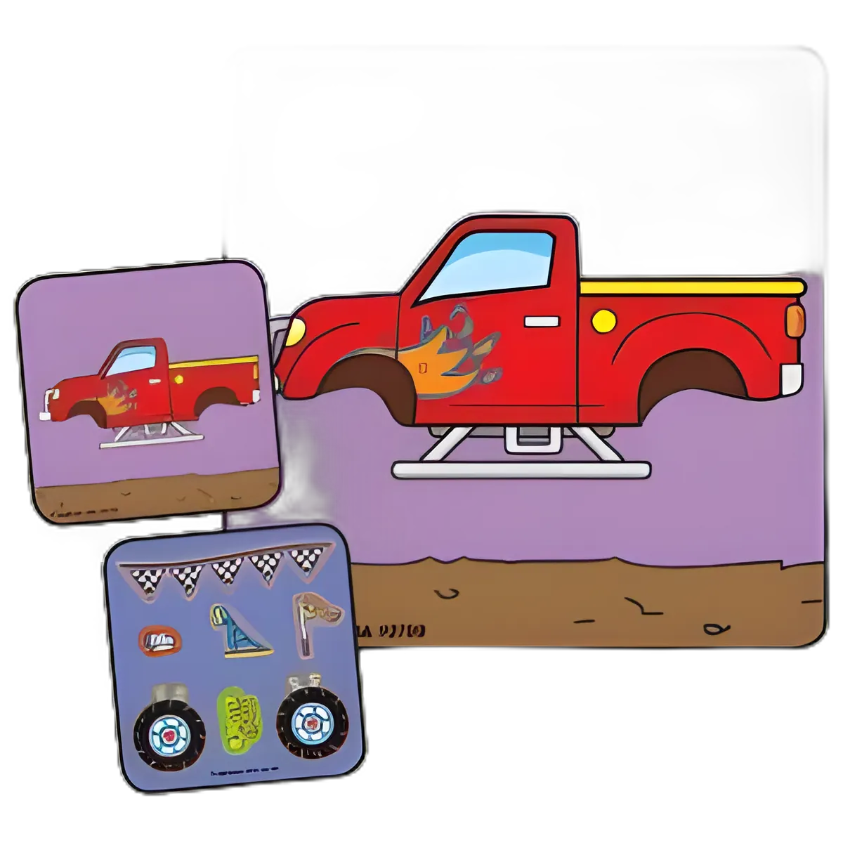 Make-A-Sticker™ 90 per Unit Monster Truck Make - A - Sticker , Assorted Sticker 2-1/2 Inch
