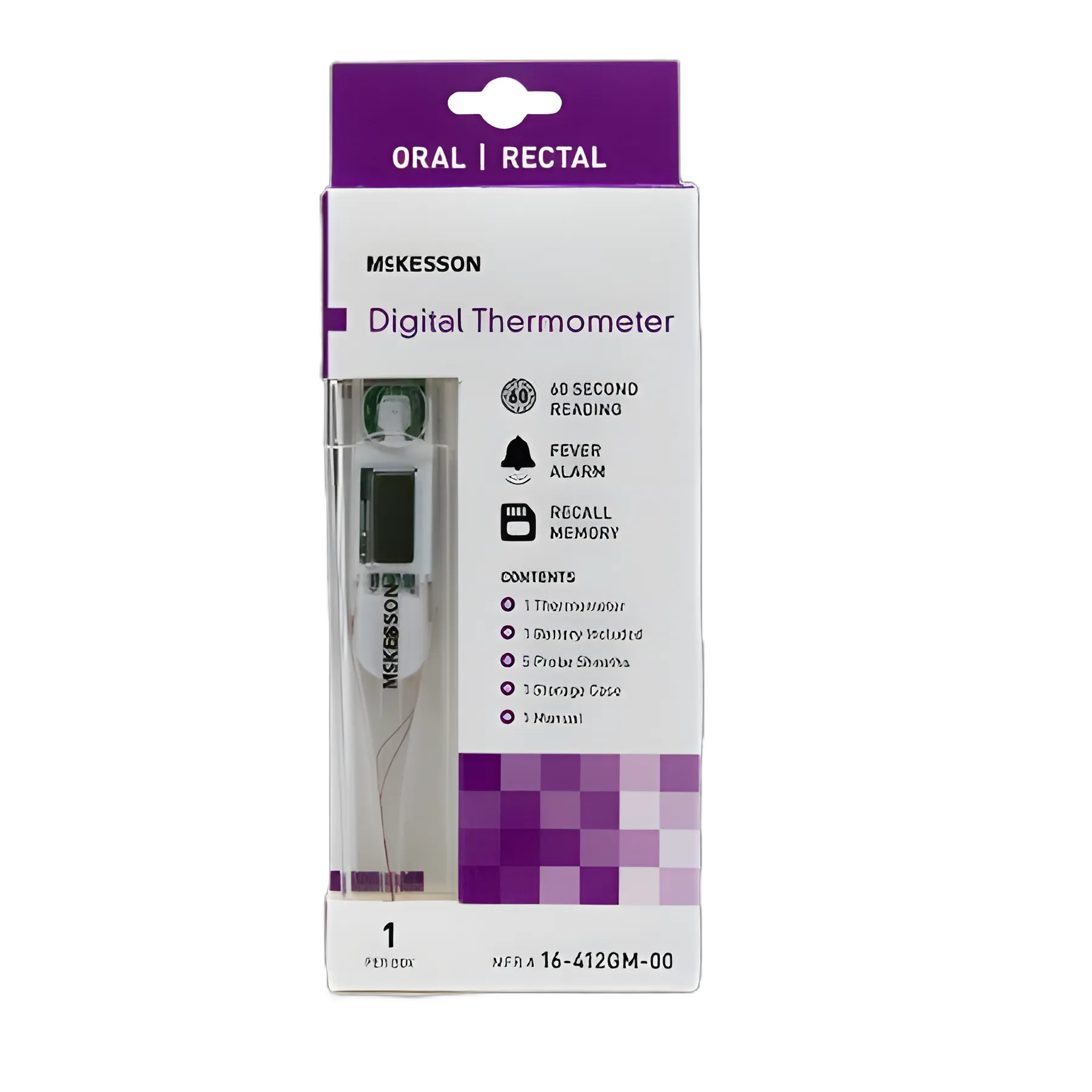 Digital Stick Thermometer McKesson Oral / Rectal / Axillary Probe Handheld
