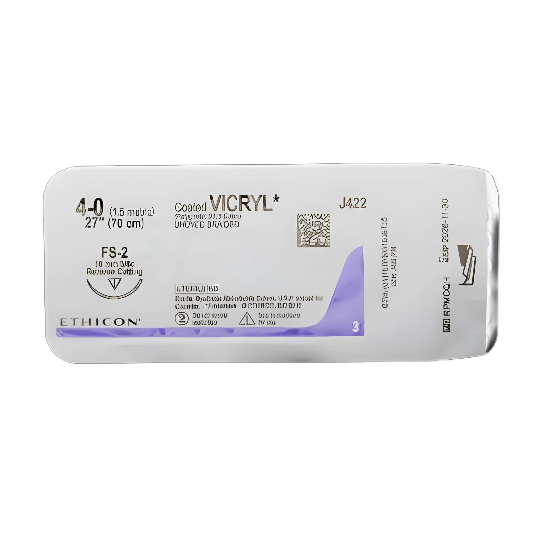 Coated Vicryl Polyglactin 910 Suture with FS-2 Needle 4-0