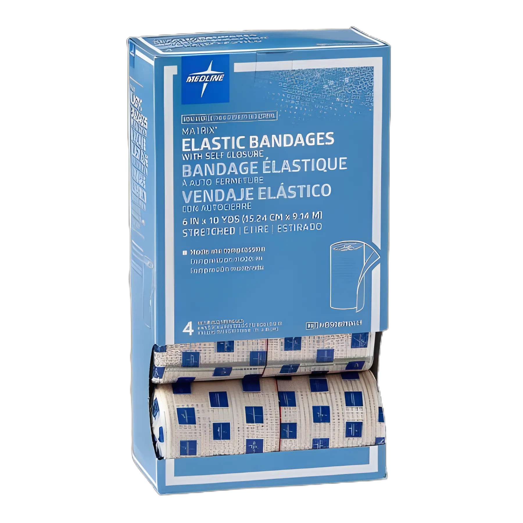 Elastic Bandage Matrix 6 Inch X 10 Yard Double Hook and Loop Closure Natural NonSterile Medium Compression