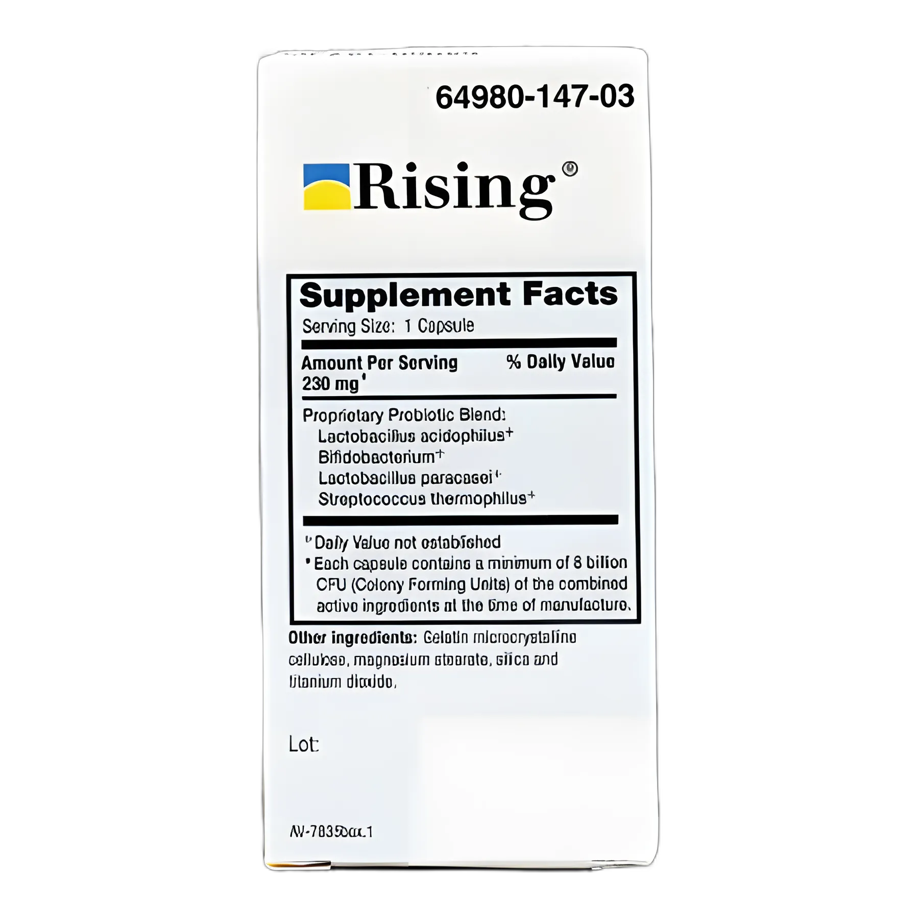 Probiotic Dietary Supplement RisaQuad™ 30 per Bottle Capsule