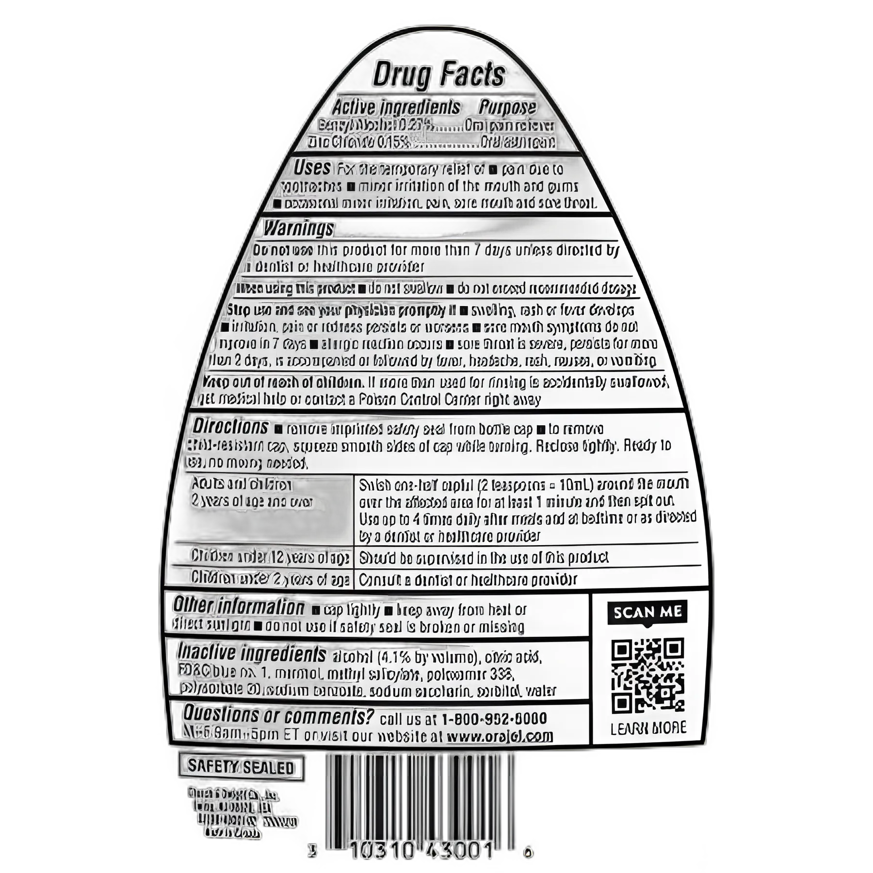 Oral Pain Relief Orajel® Liquid 16 oz.