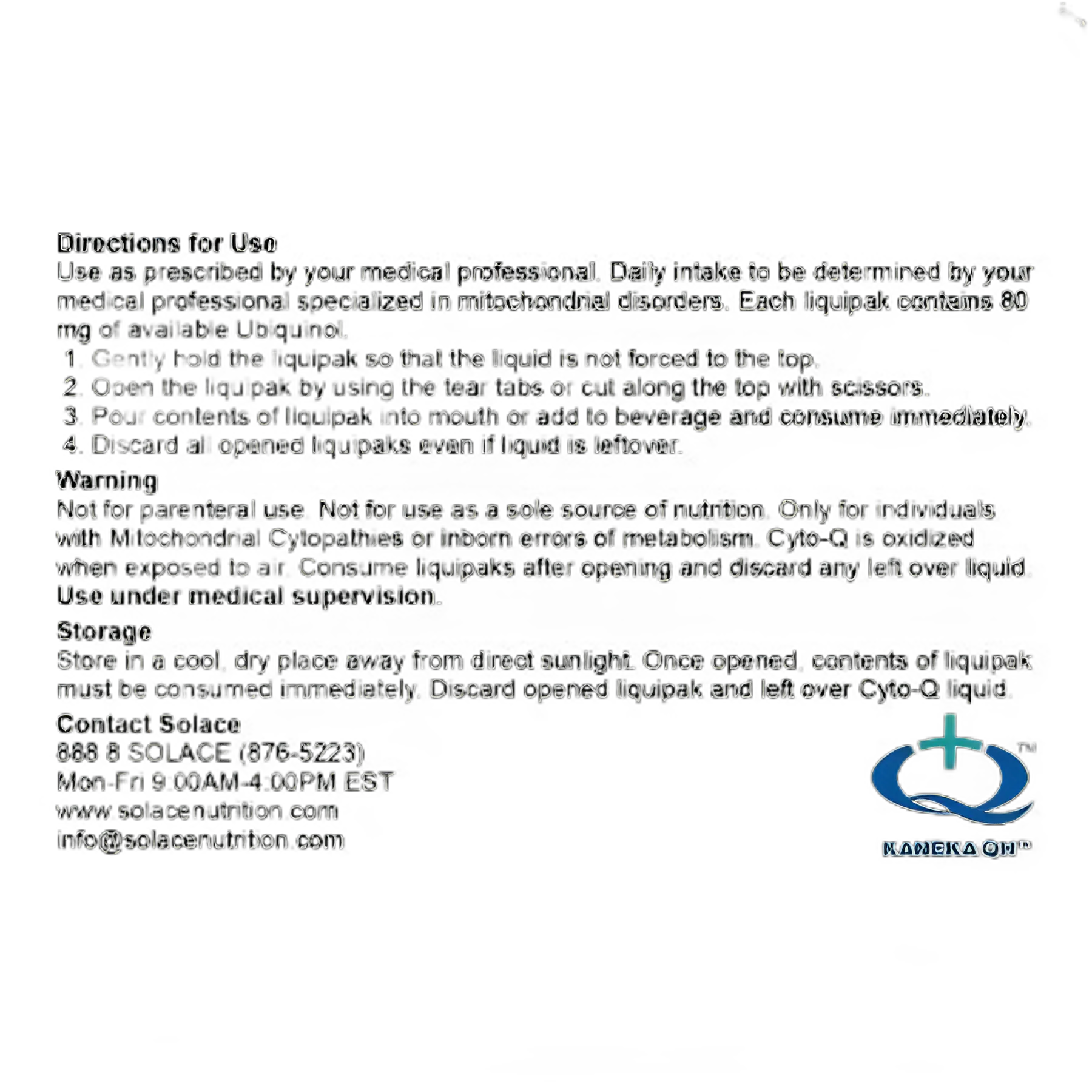 Cyto-Q® Ubiquinol Liquid for Mitochondrial Support - 10mL