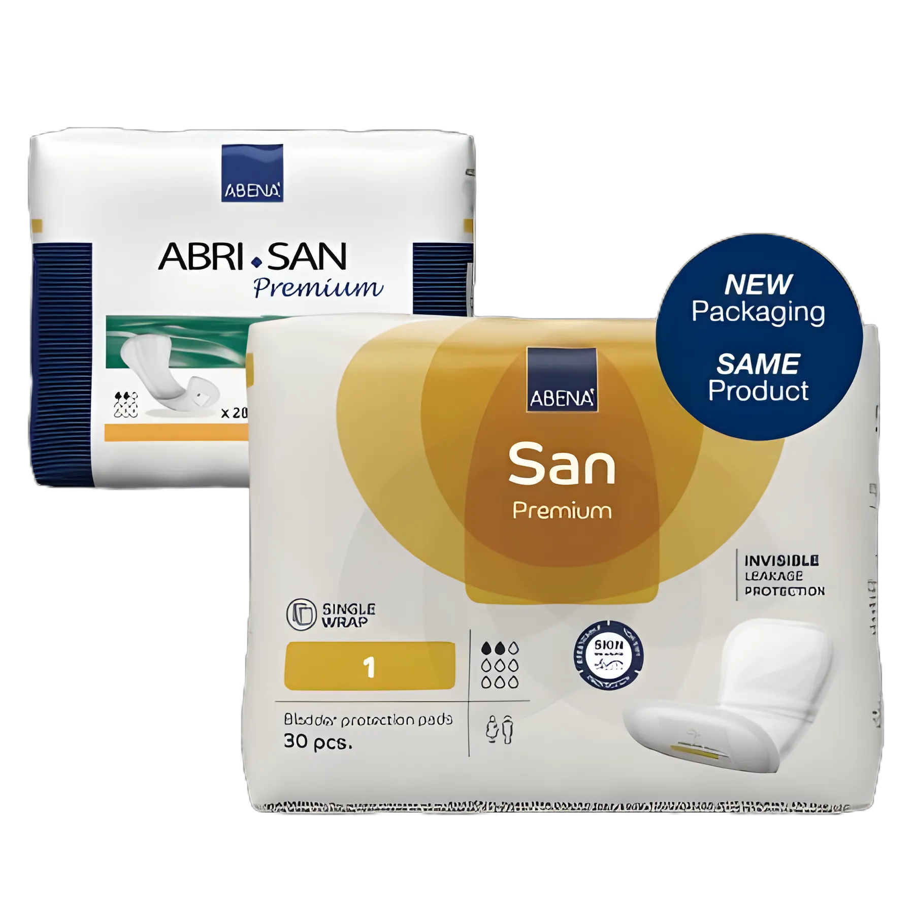 Bladder Control Pad Abri-San™ Premium 9 Inch Length Light Absorbency Fluff / Polymer Core Level 1