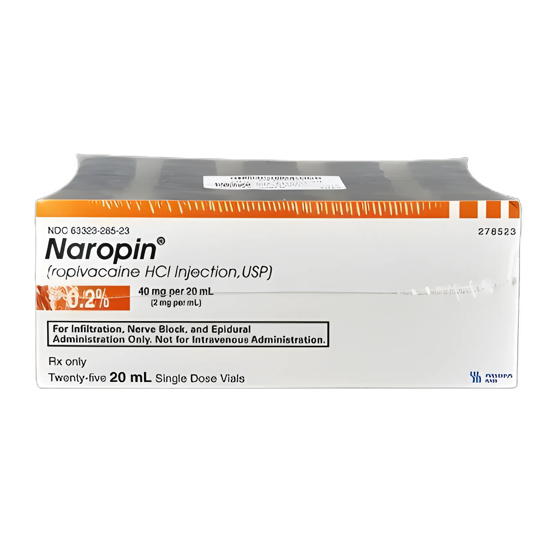 Naropin® Ropivacaine HCl, Preservative Free 0.2%, 2 mg / mL Injection Single-Dose Vial 20 mL
