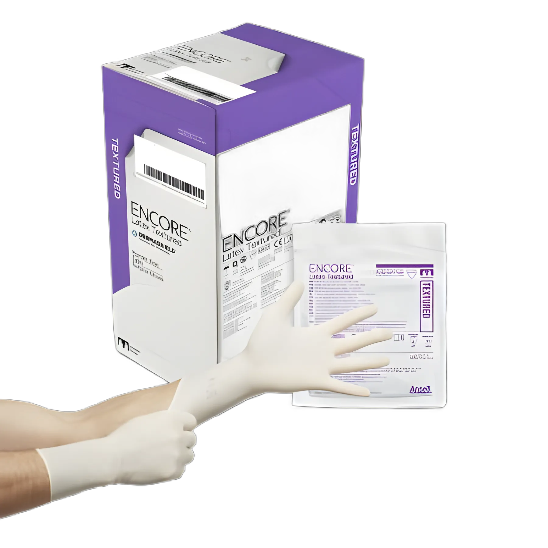 Surgical Glove ENCORE® Latex Textured Size 8 Sterile Latex Standard Cuff Length Fully Textured Ivory Chemo Tested