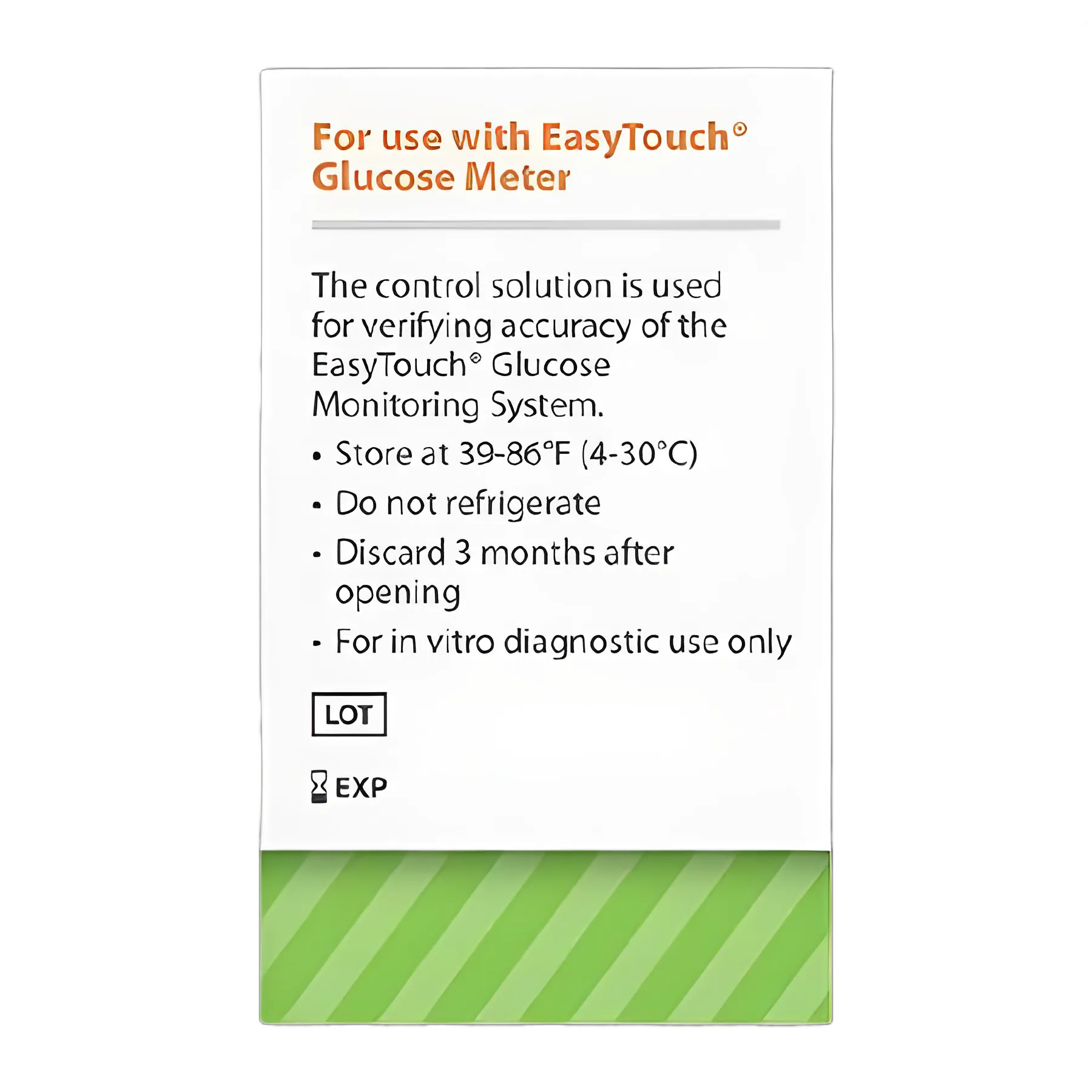 Blood Glucose Control Solution 4 mL Level 1