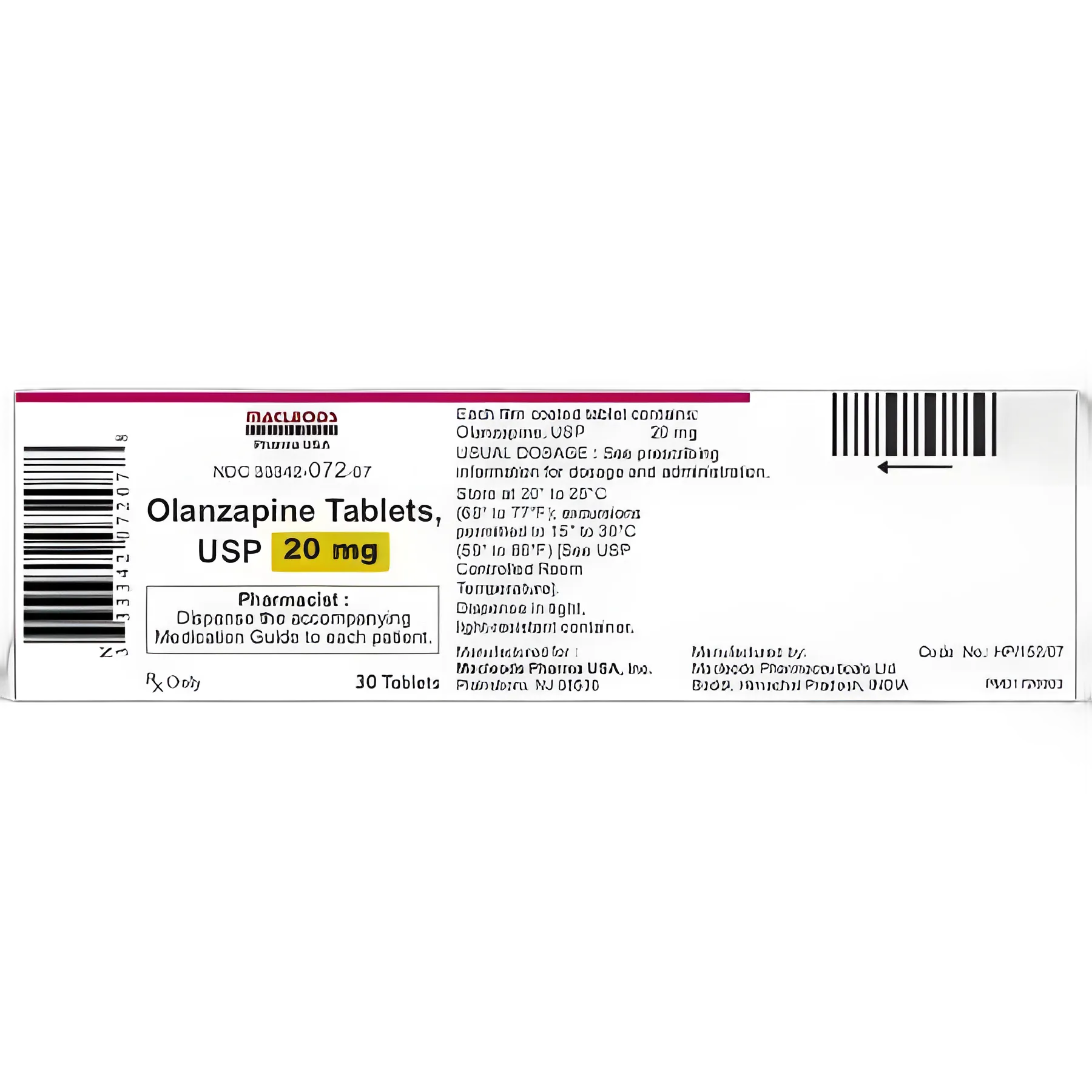 Olanzapine 20 mg Tablet by Macleods Pharma - Antipsychotic