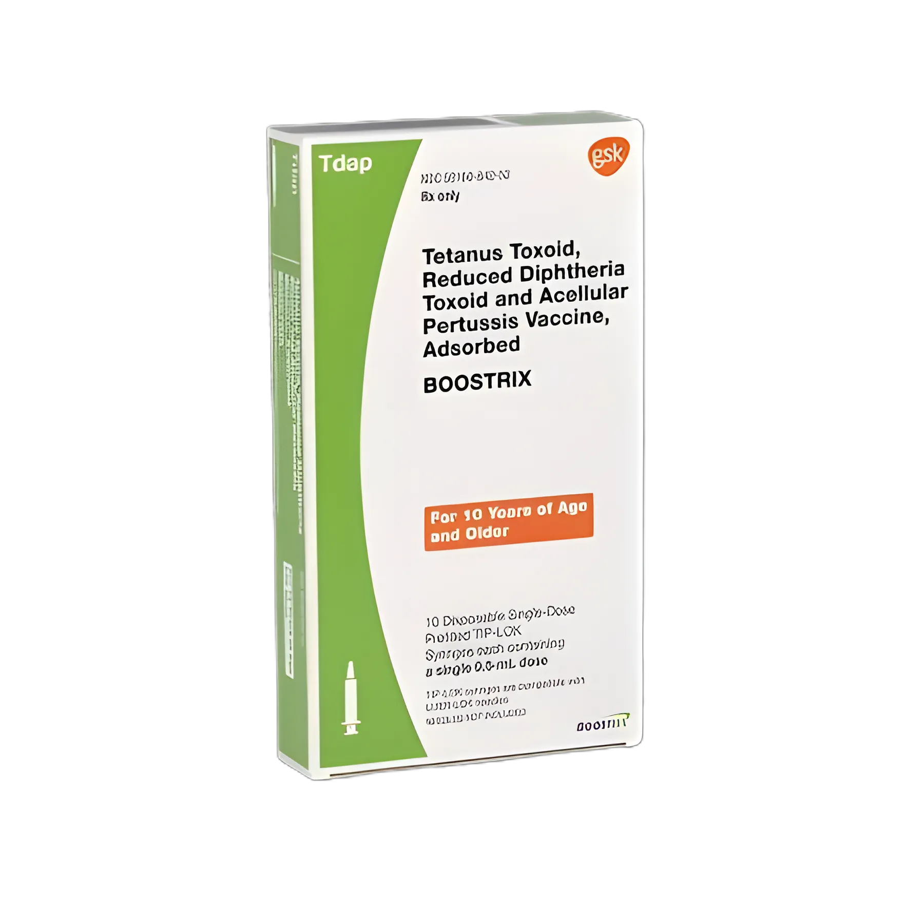 Boostrix® Tdap Booster Vaccine Indicated for People 10 Years of Age and Older Tetanus Toxoid, Reduced Diphtheria Toxoid and Acellular Pertussis Vaccine, Adsorbed Injection Prefilled Syringe 0.5 mL