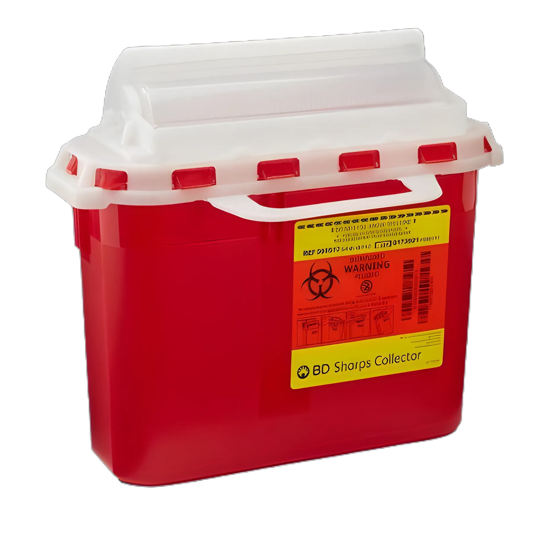 Sharps Container BD™ Red Base 12 H X 12 W X 4-4/5 D Inch Horizontal Entry 1.35 Gallon - 305517