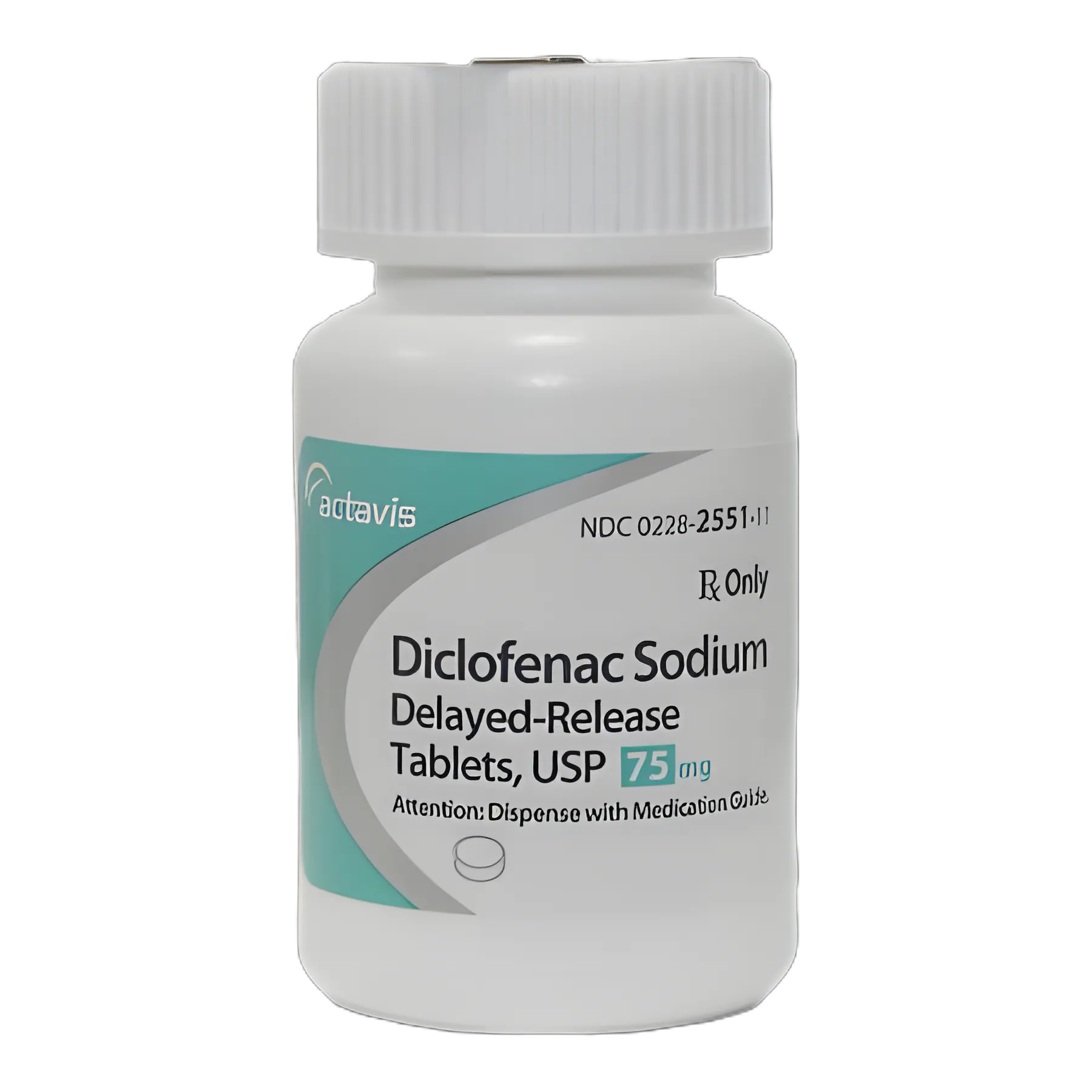 Diclofenac Sodium 75 mg Tablet Bottle 100 Tablets - 00228255111