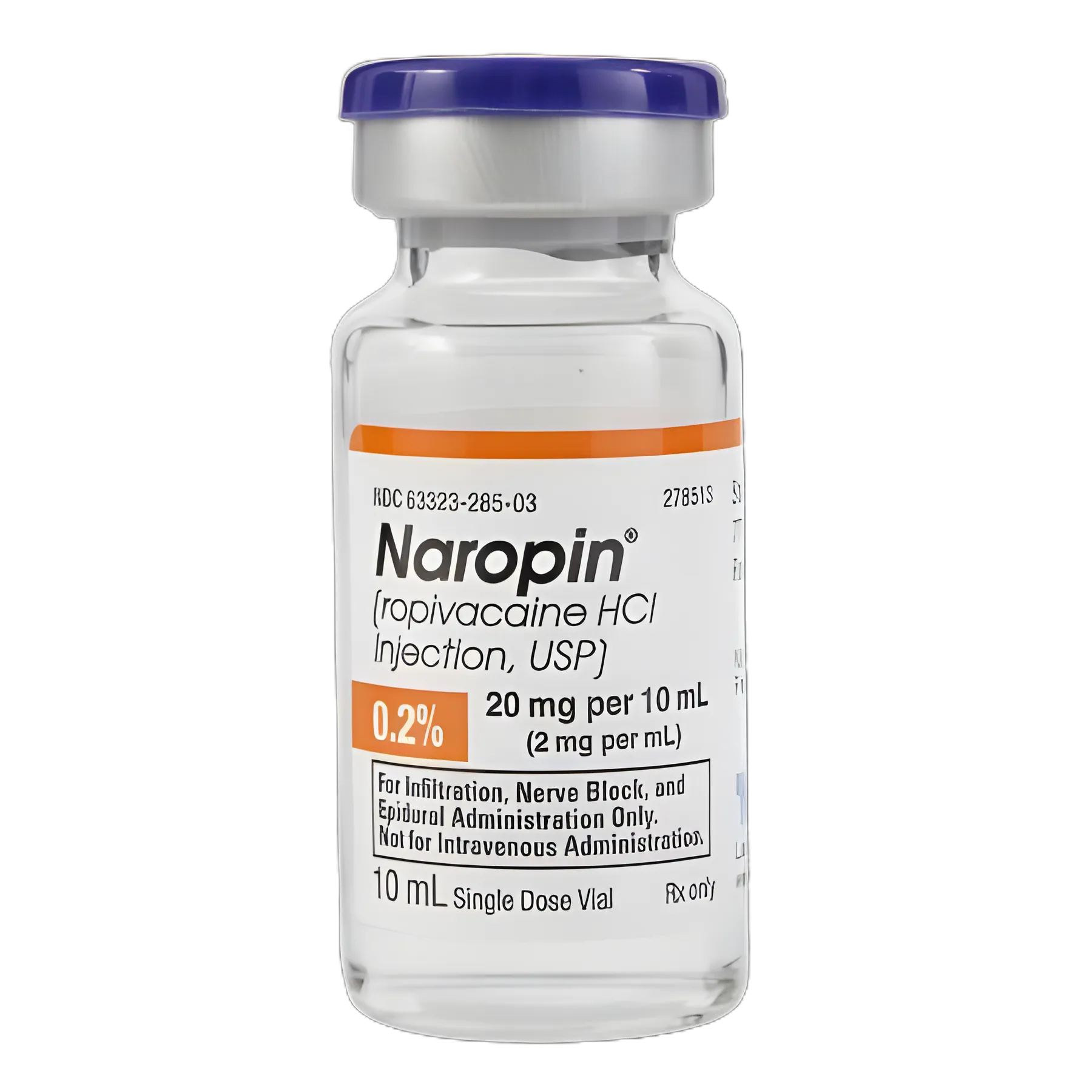 Naropin® Ropivacaine HCl, Preservative Free 0.2%, 2 mg / mL Injection Single-Dose Vial 10 mL