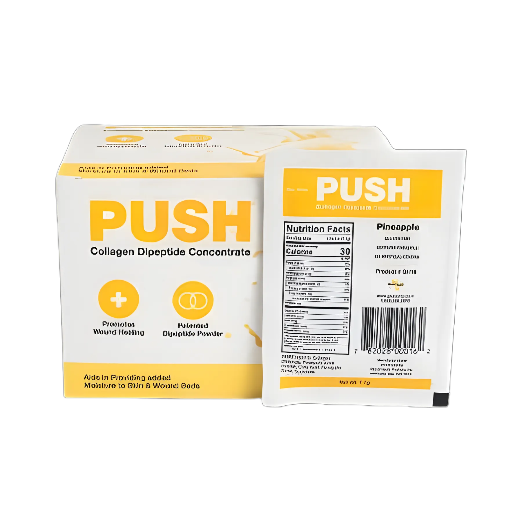 PUSH Collagen Dipeptide for Skin & Wound Healing - Pineapple Flavor