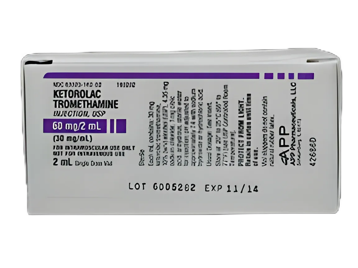 Ketorolac Tromethamine, Preservative Free 60 mg / 2 mL Injection Single-Dose Vial 2 mL - 63323016202