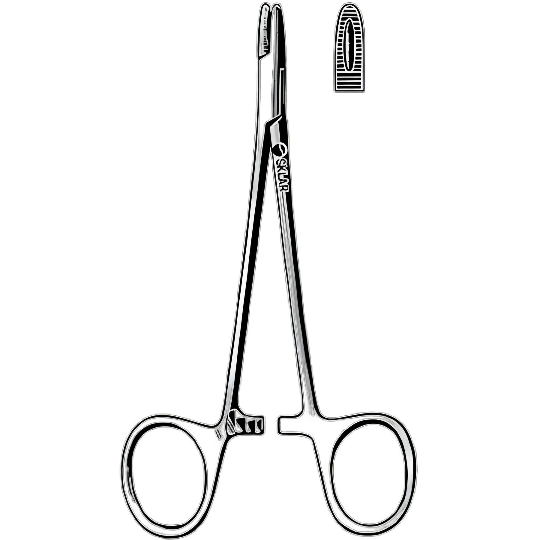 Needle Holder 4-3/4 Inch Length Straight Serrated Tip Finger Ring Handle - 20-1547