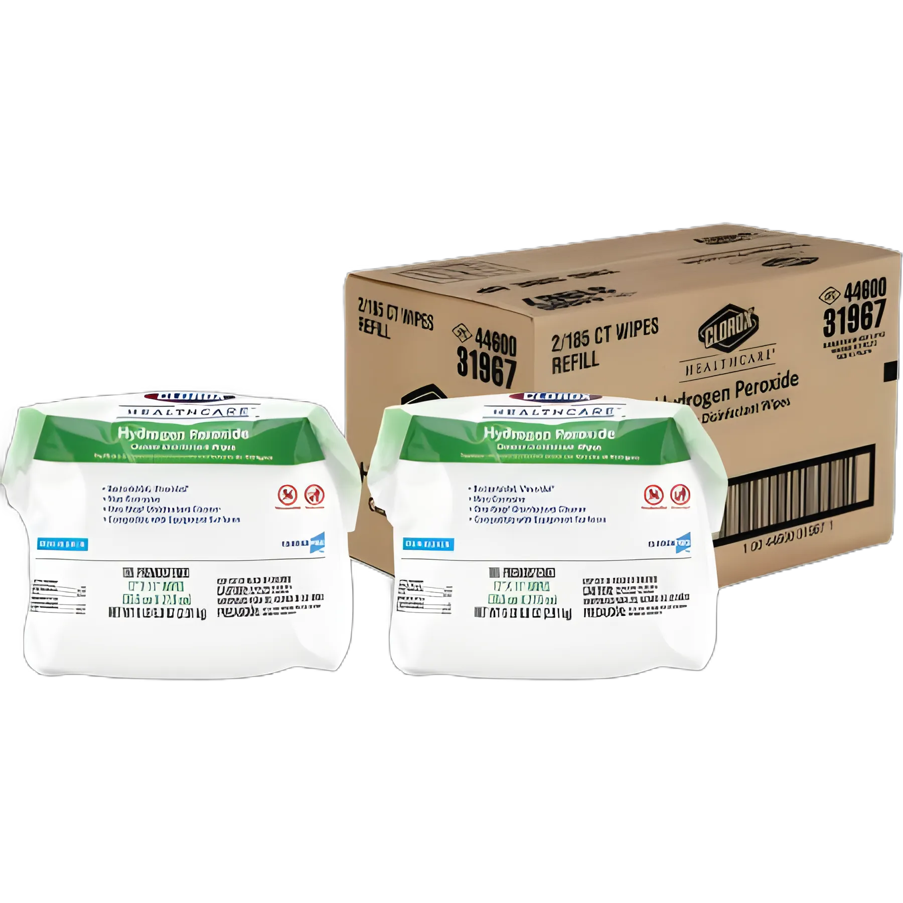 Clorox Healthcare® Surface Disinfectant Cleaner Premoistened Hydrogen Peroxide Based Manual Pull Wipe 185 Count Pouch Unscented NonSterile