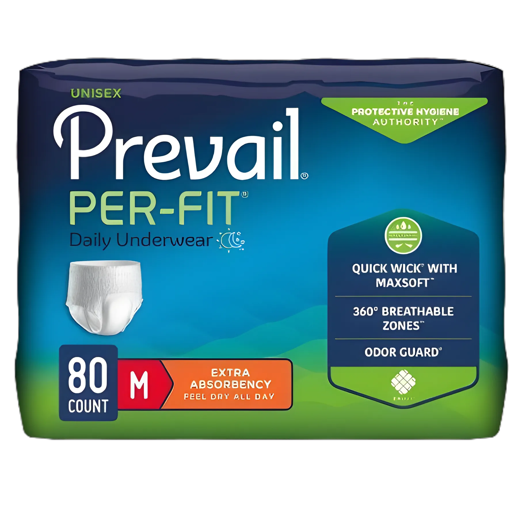 Unisex Adult Absorbent Underwear Prevail® Per-Fit® Pull On with Tear Away Seams Medium Disposable Heavy Absorbency