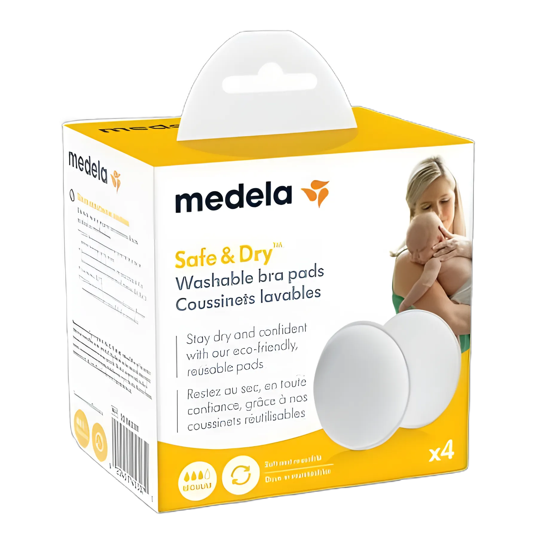 Bra Pad Safe & Dry™ One Size Fits Most Polyester / Polyurethane Reusable