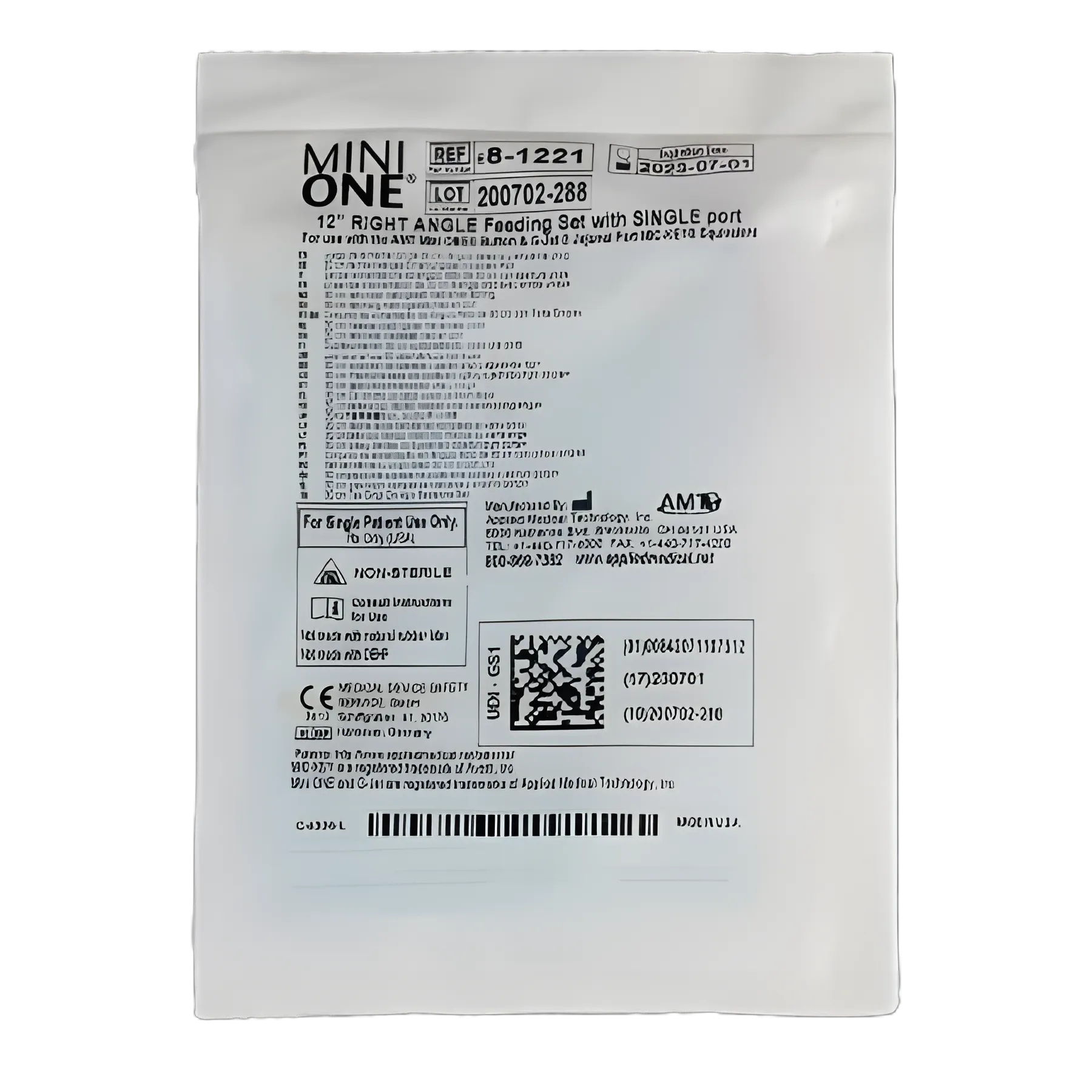 Bolus Enteral Feeding Extension Tube Set Mini ONE® 12 Inch, Purple