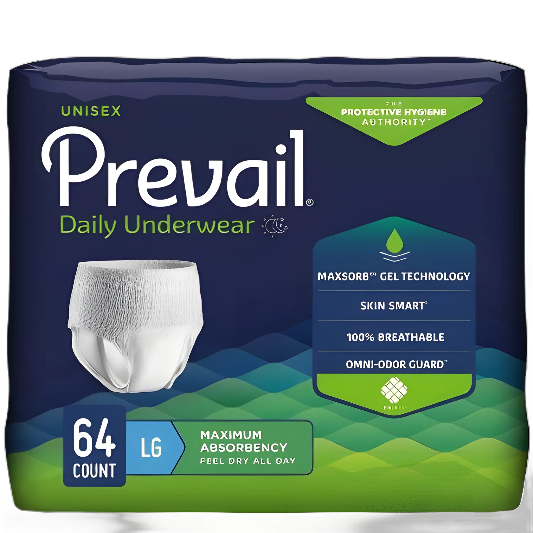 Unisex Adult Absorbent Underwear Prevail® Pull On with Tear Away Seams Large Disposable Heavy Absorbency