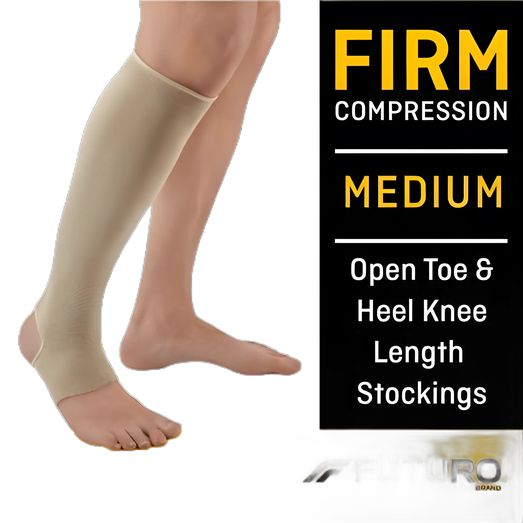3M™ Futuro™ Medium Beige Open Toe Compression Stockings for Varicose Veins and Swelling - 71033OTHEN