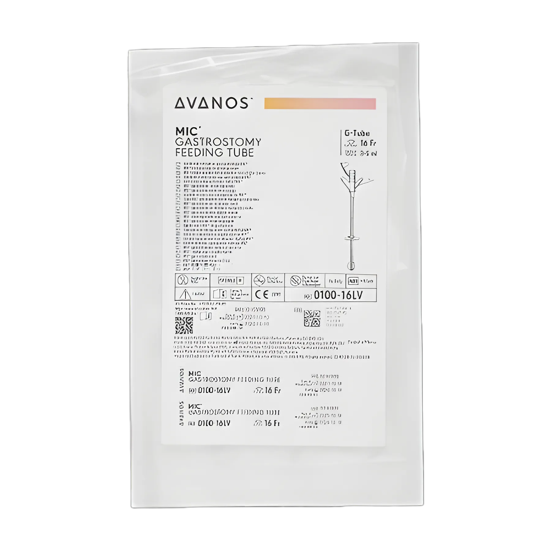 Gastrostomy Feeding Tube MIC® 16 Fr. Silicone Sterile - 0100-16LV