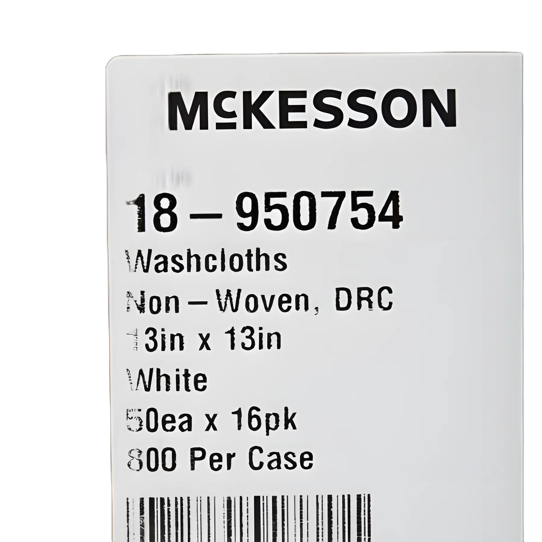 Washcloth McKesson 13 X 13 Inch White Disposable - 18-950754